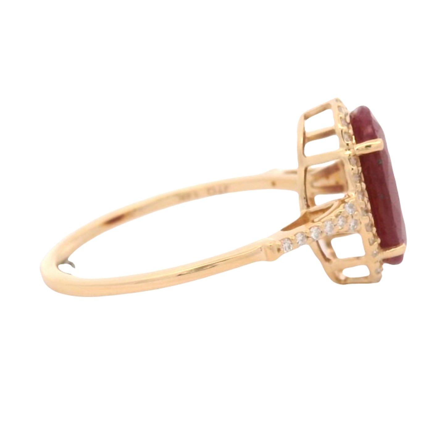 3.08 Ct Oval Mixed Cut Natural Corundum Ruby 14K Gold Ring