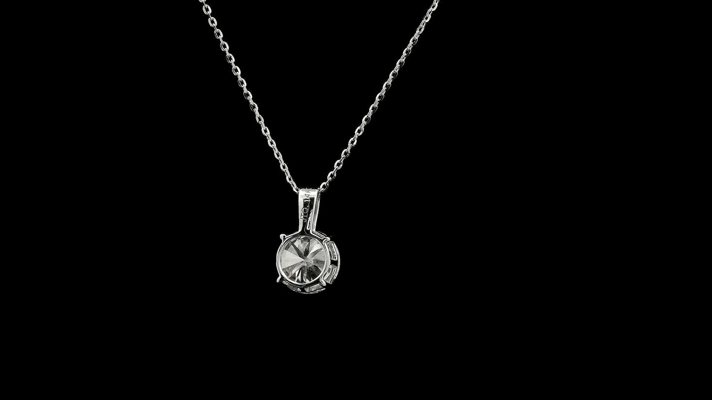 1.61 Ct Round Lab Grown Diamond 14K Gold Pendant