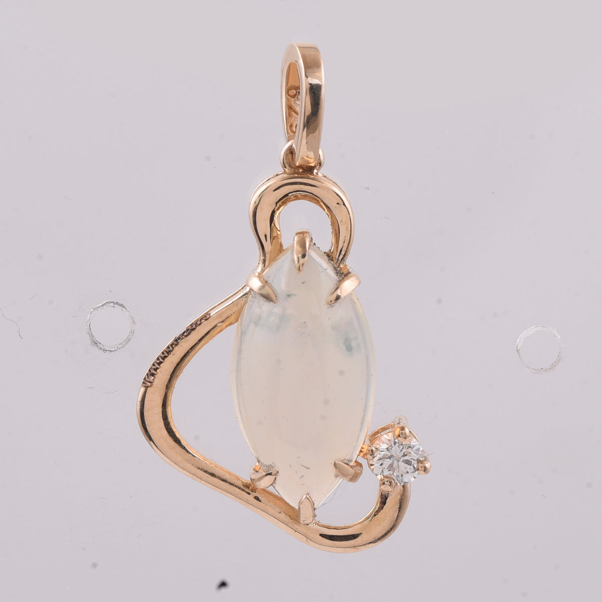 2.28 Ct Marquise Cabochon Cut Natural Opal 14K Gold Pendant