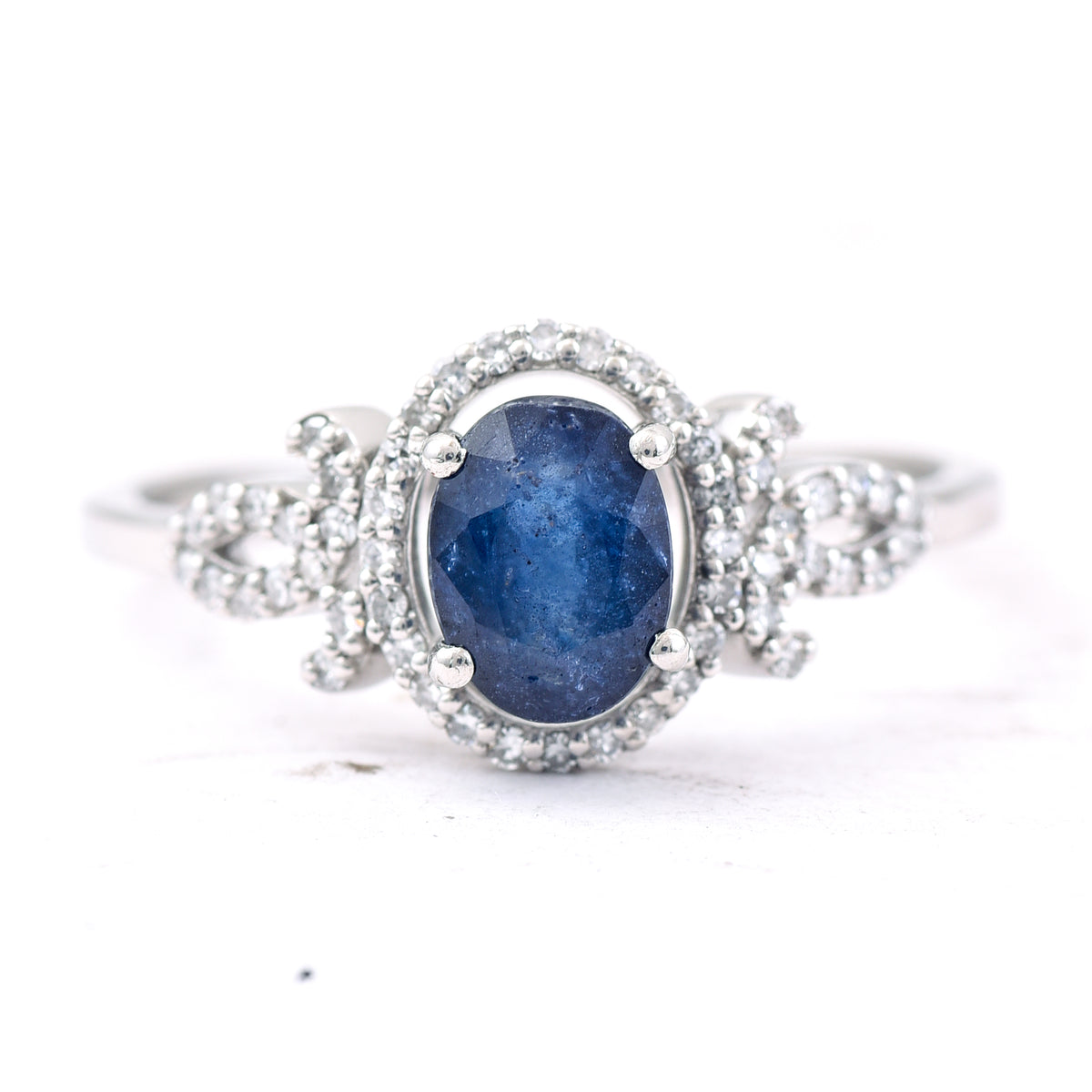 1.43 Ct Oval Mixed Cut Natural Sapphire 950 Platinum Ring