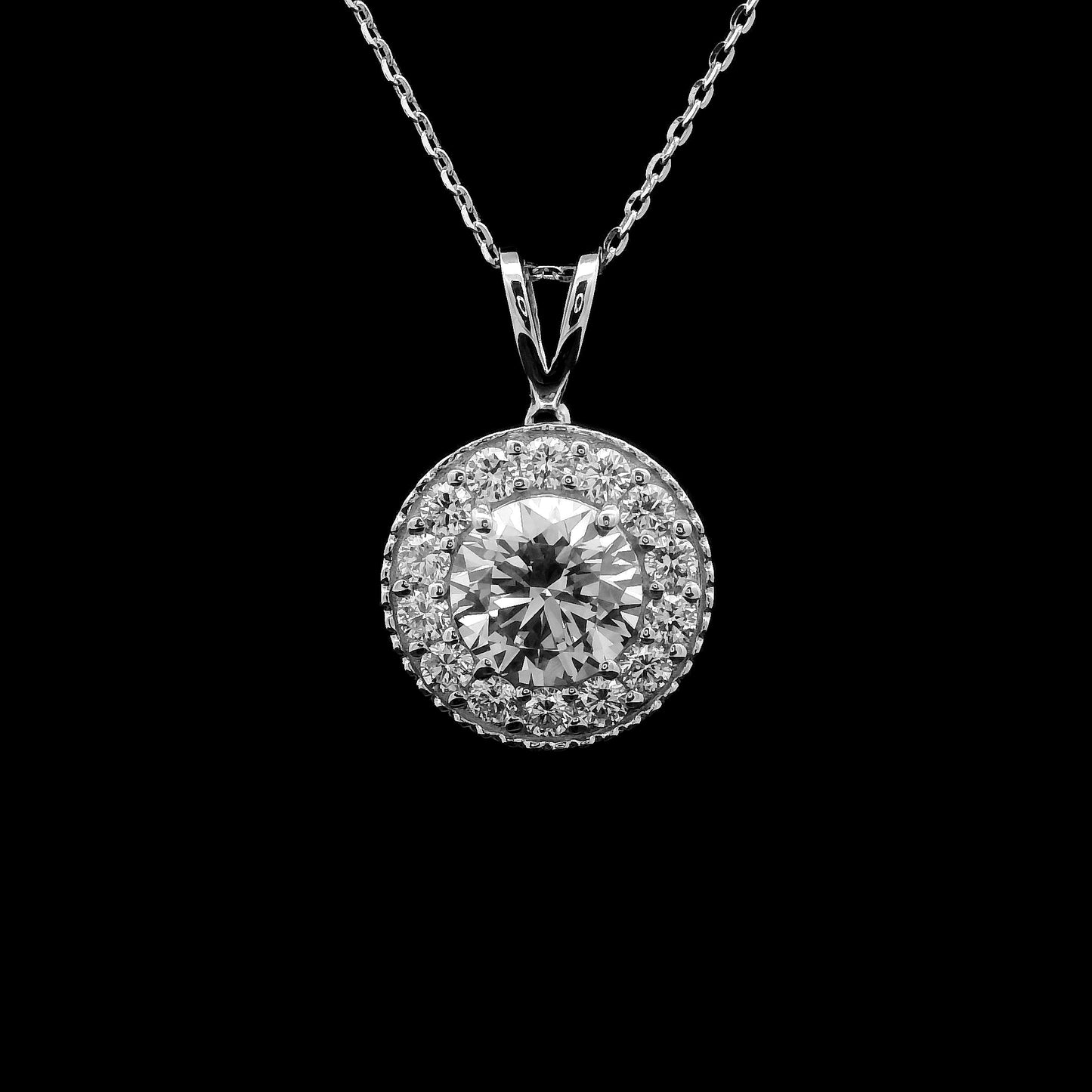 2.00 Carats Lab Grown Diamond 14K Gold Pendant