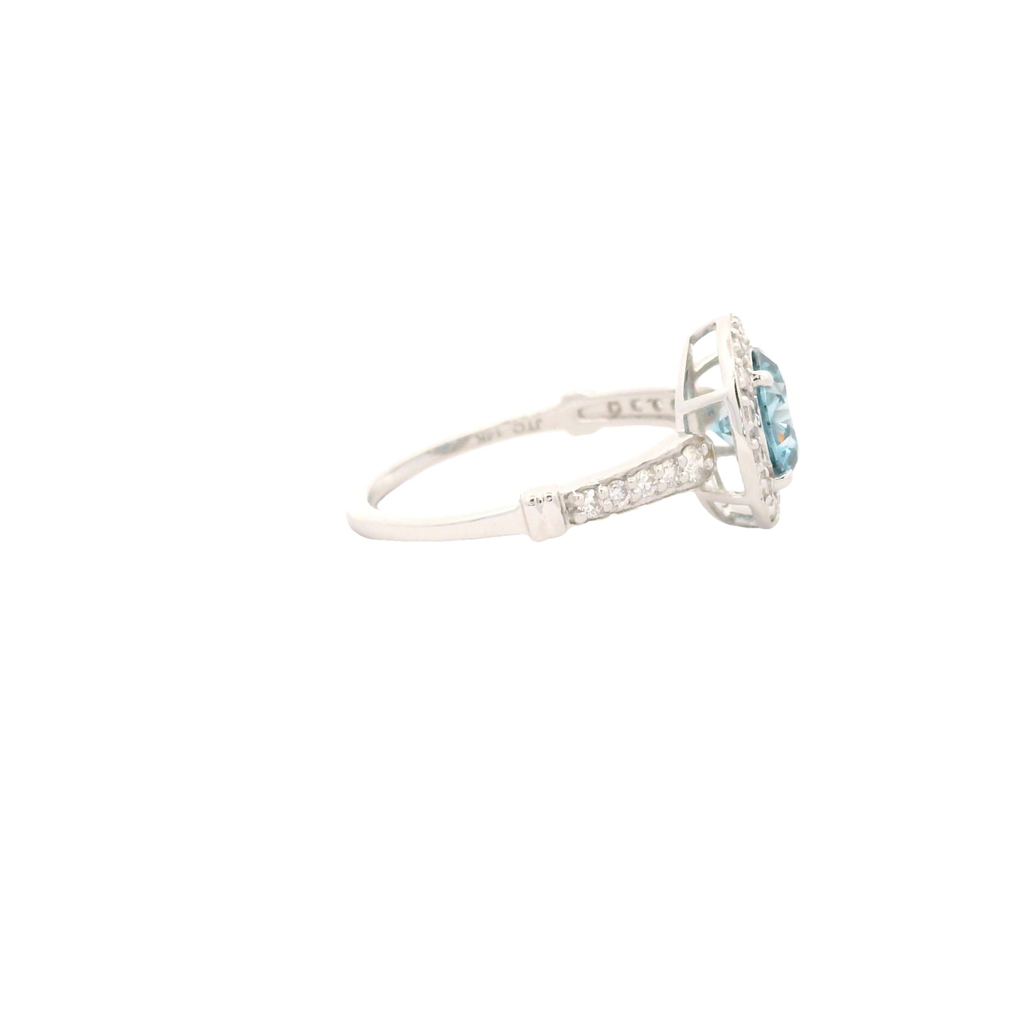 1.56 Carats Blue Lab Grown Diamond 14K Gold Ring