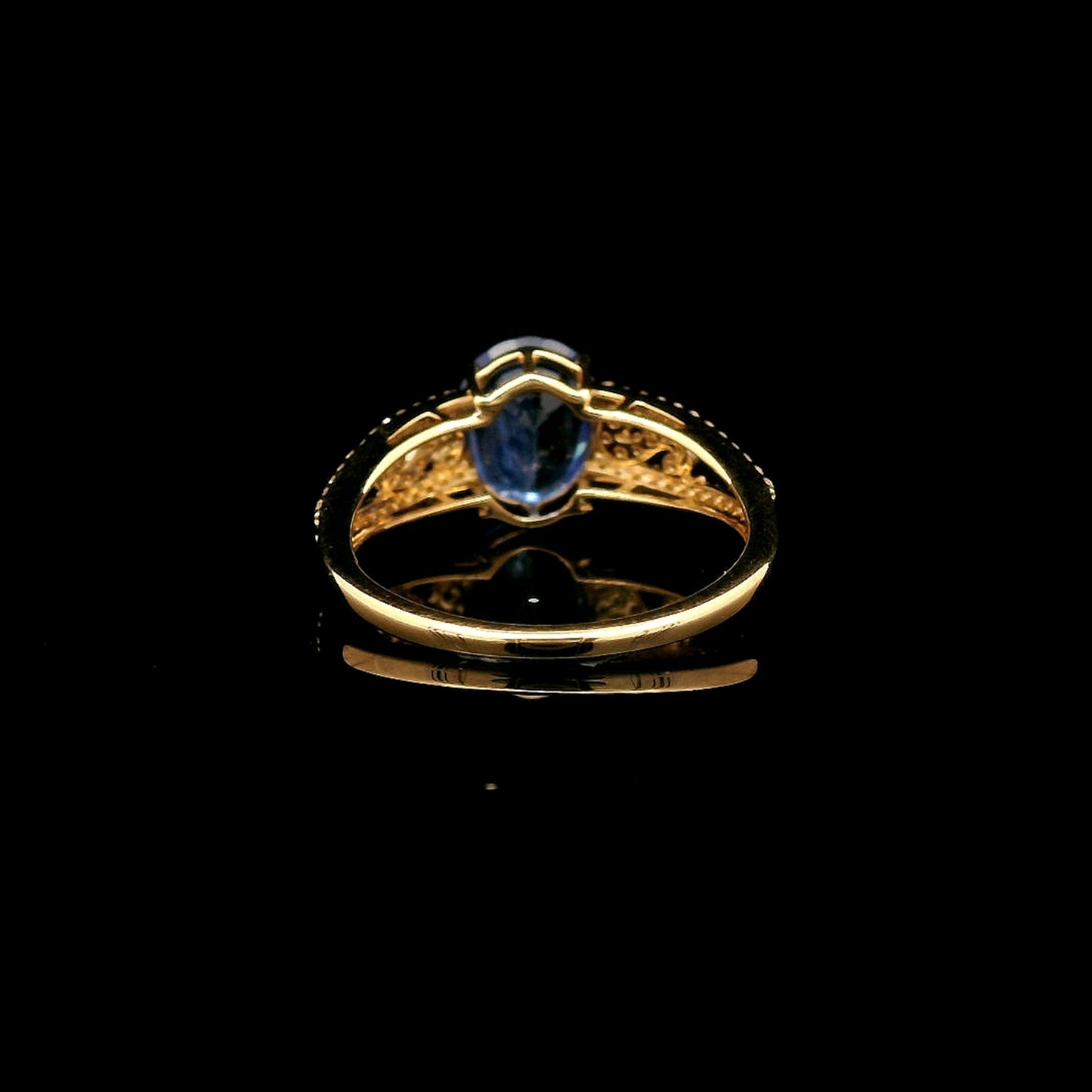 2.55 Ct Oval Mixed Cut Natural Sapphire 14K Gold Ring