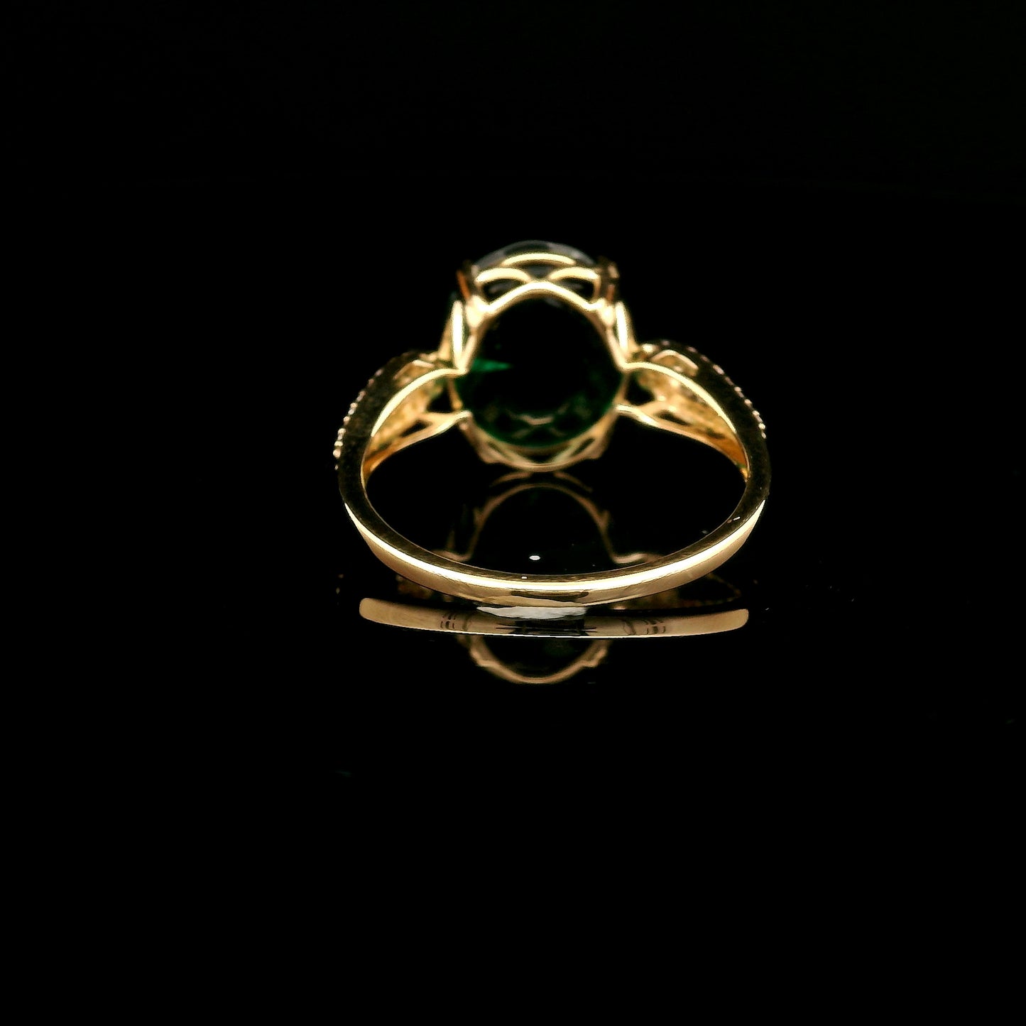 3.25 Ct Oval Mixed Cut Lab Grown Emerald 14K Gold Ring