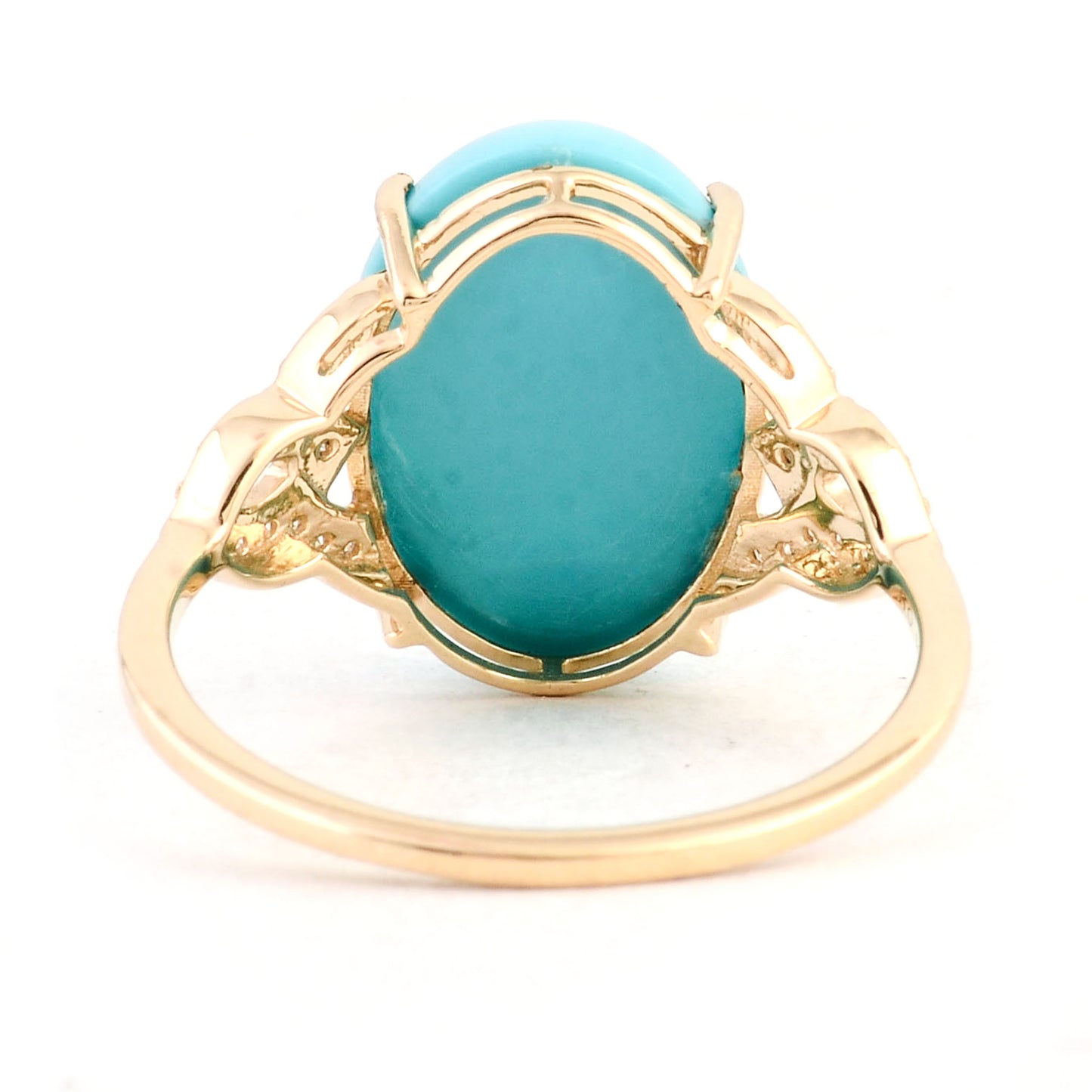 5.46 Carats Natural Turquoise 14K Gold Ring