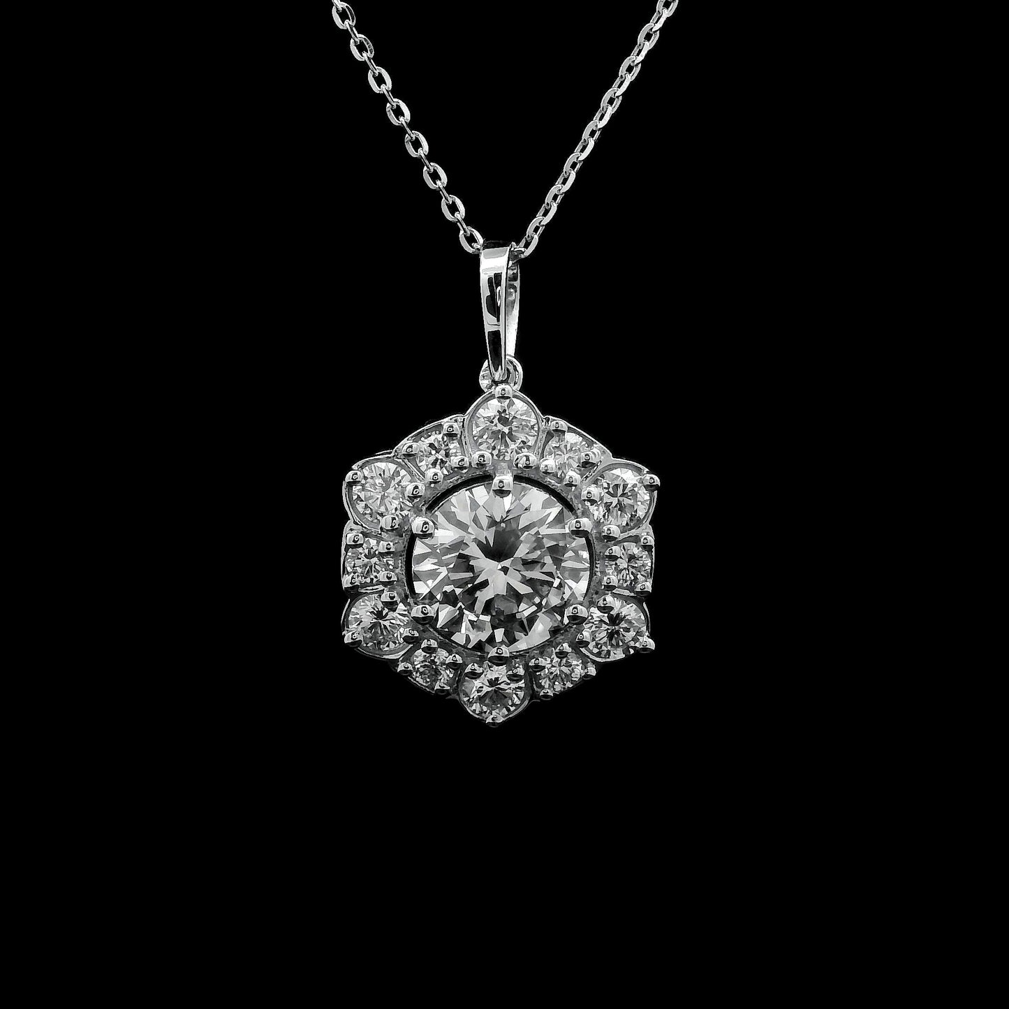 2.14 Carats Lab Grown Diamond 14K Gold Pendant