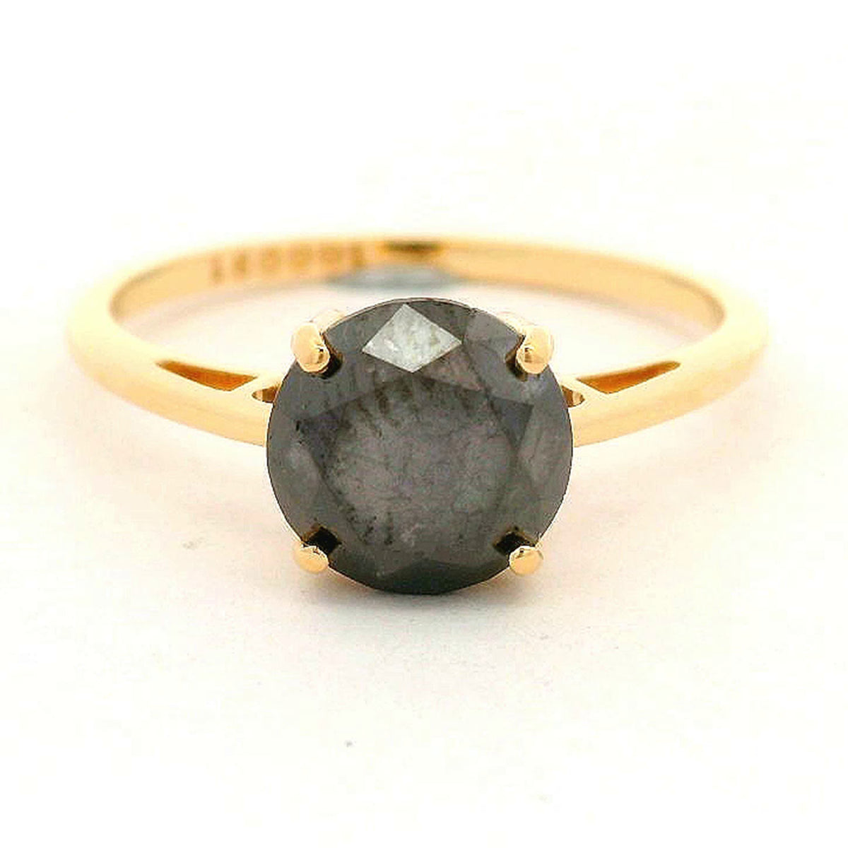 1.95 Ct Round Black Diamond 14K Gold Ring