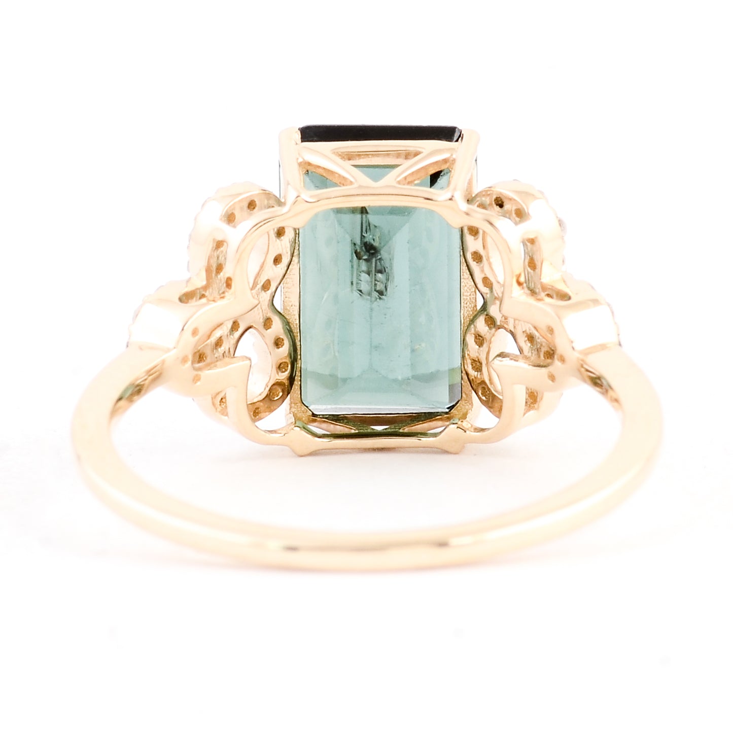 3.10 Ct Emerald Cut Natural Tourmaline 14K Gold Ring
