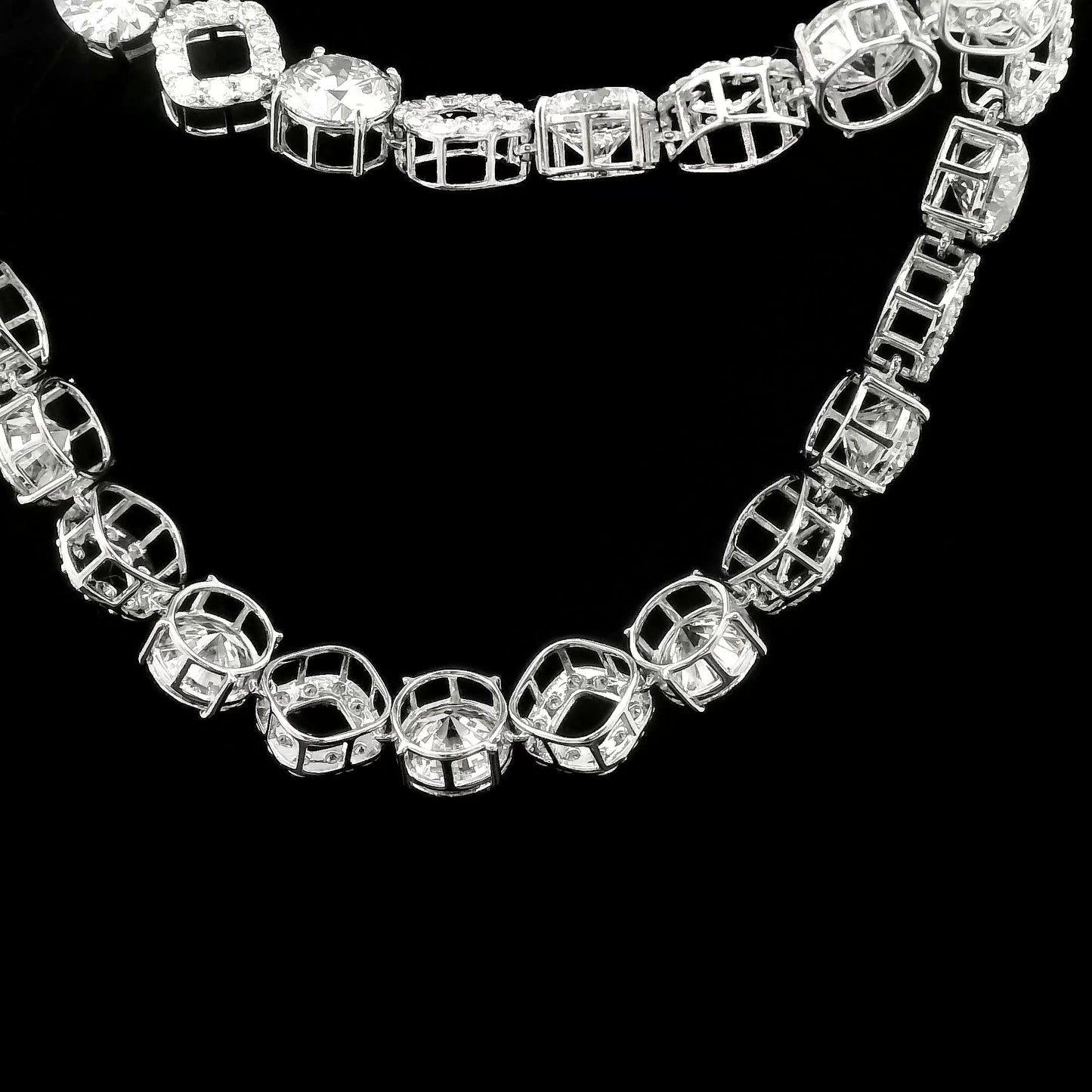 46.67 Ct Round Lab Grown Diamond 14K Gold Necklace