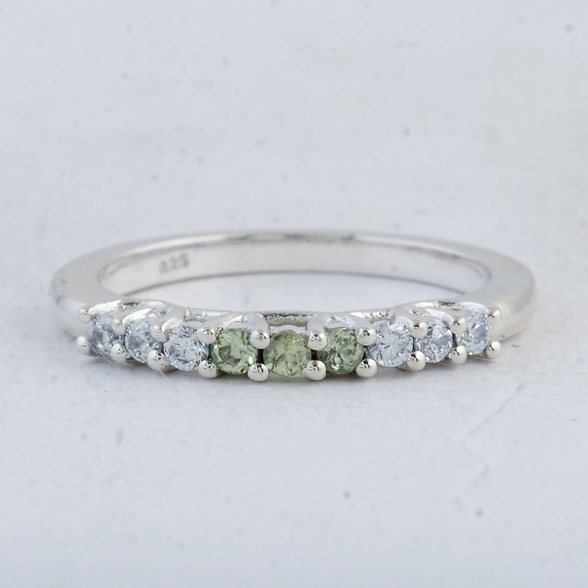 0.44 Ct Round Peridot 925 Sterling Silver Ring