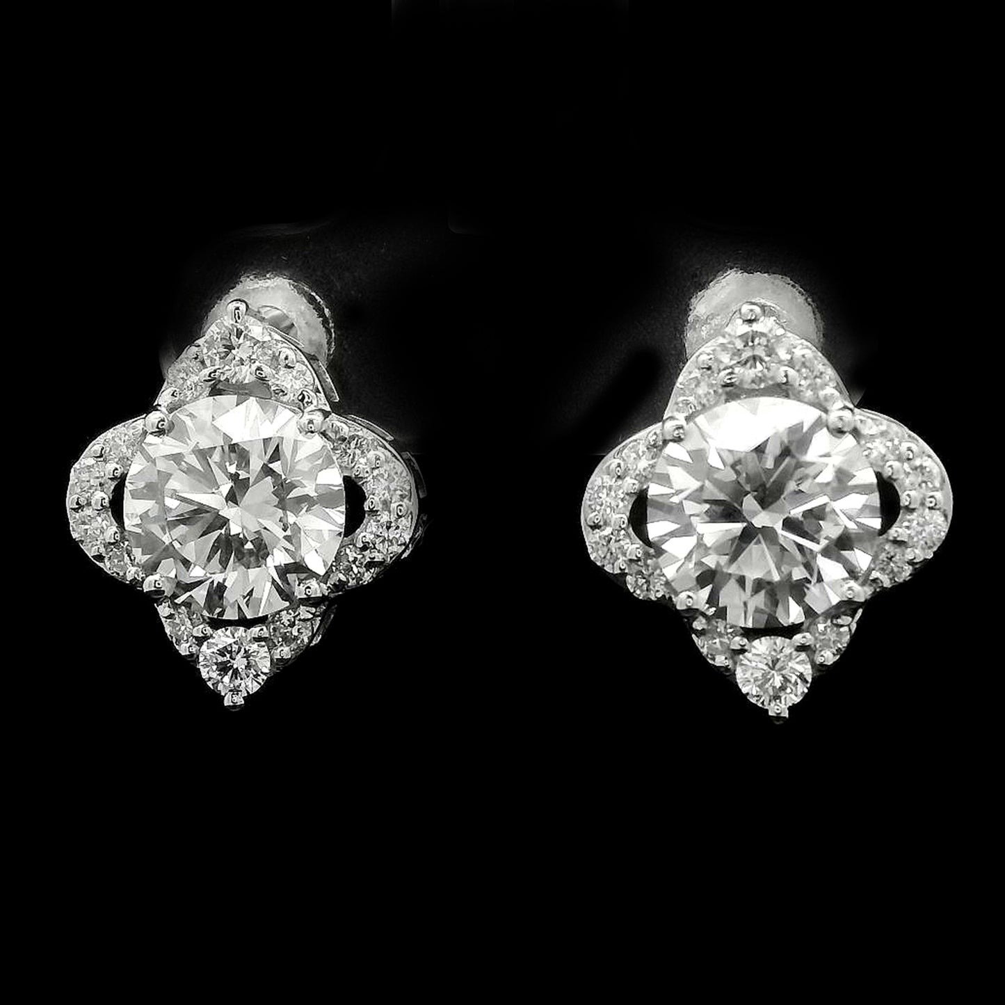 3.59 Carats Lab Grown Diamond 14K Gold Earrings