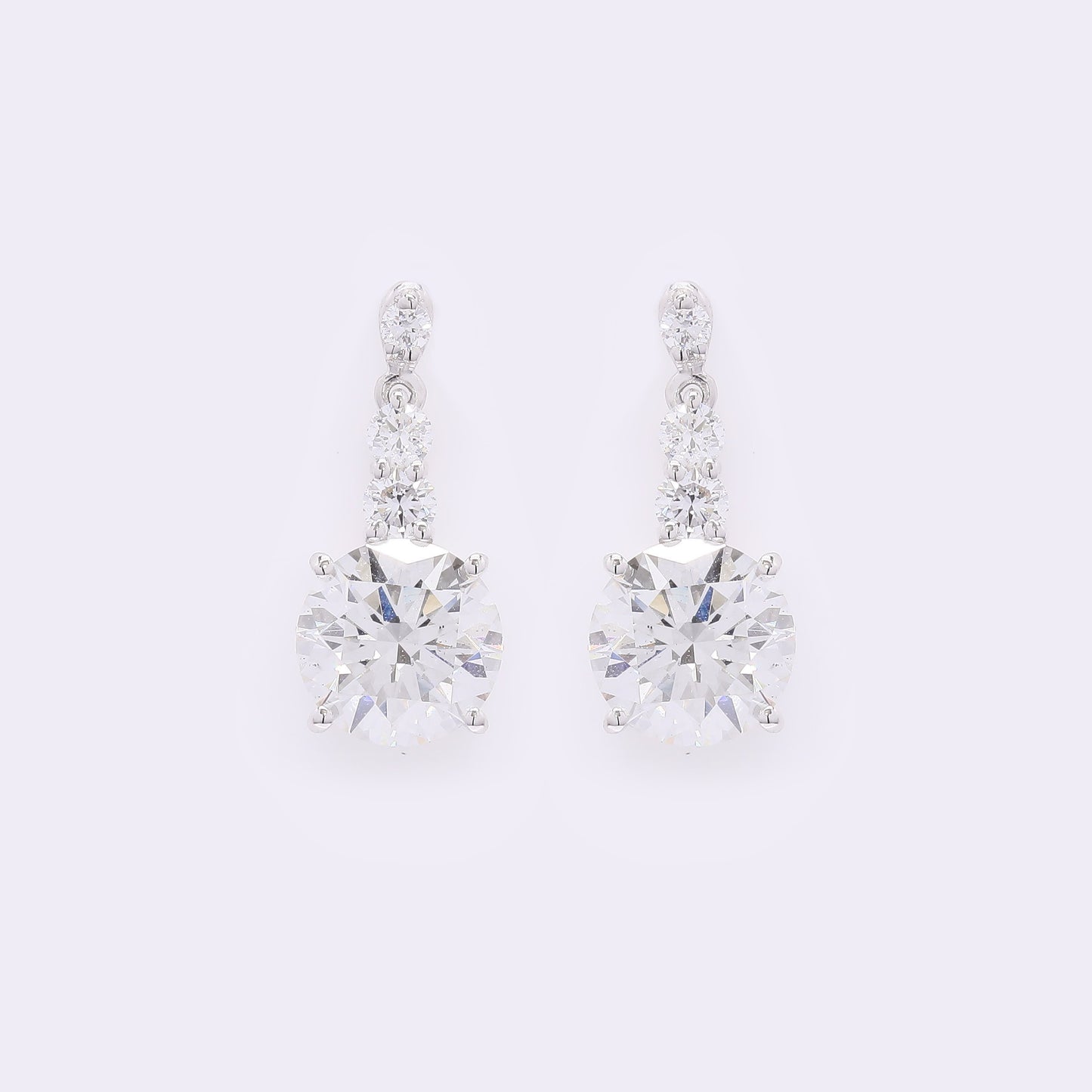 3.58 Carats Lab Grown Diamond 14K Gold Earrings