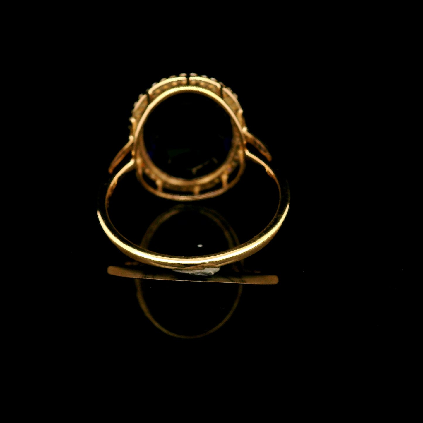 5.44 Ct Oval Mixed Cut Lab Grown Sapphire 14K Gold Ring