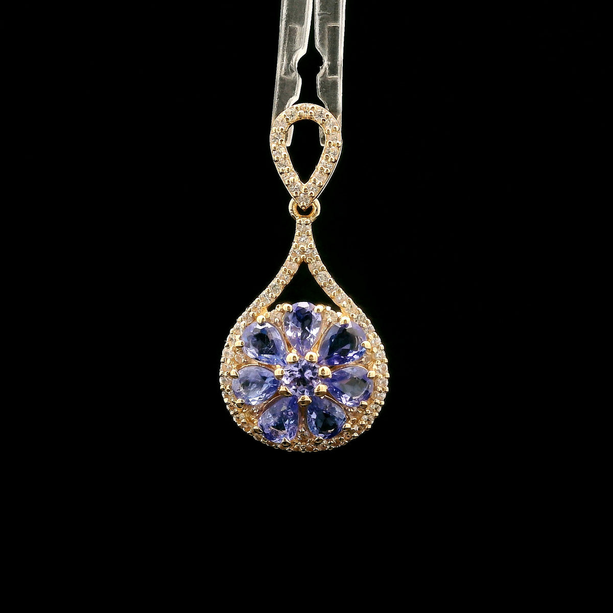 1.33 Ct Round Tanzanite 14K Gold Pendant