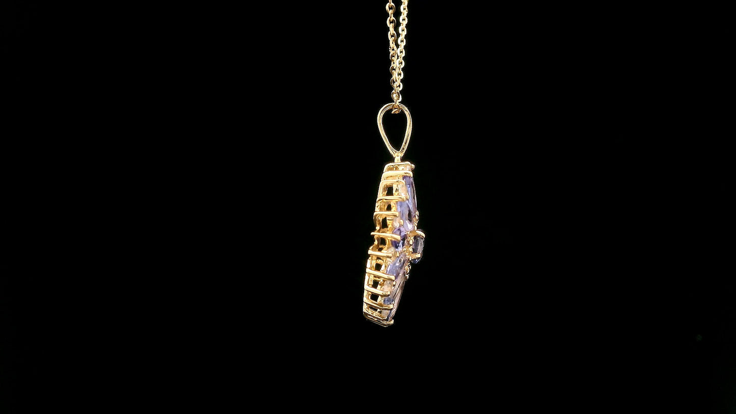 2.48 Ct Round Tanzanite 14K Gold Pendant