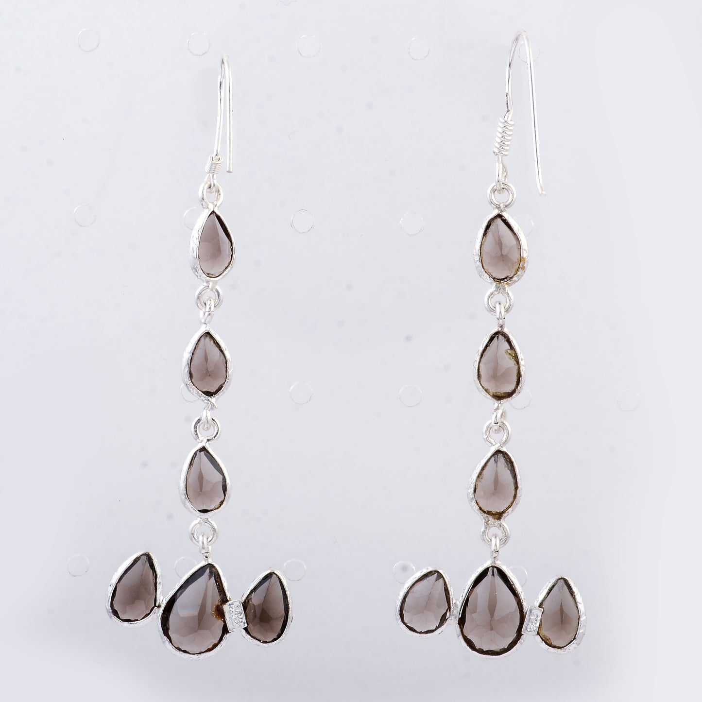 11.08 Ct Smoky Quartz 925 Sterling Silver Earrings