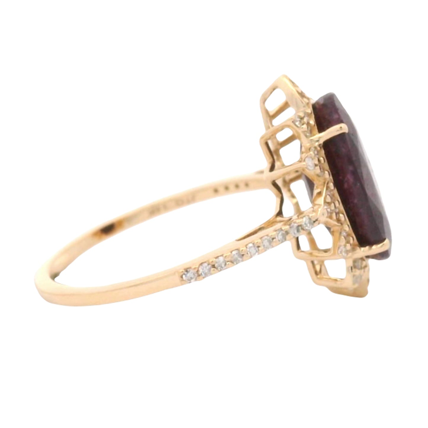 4.39 Ct Oval Mixed Cut Natural Corundum Ruby 14K Gold Ring