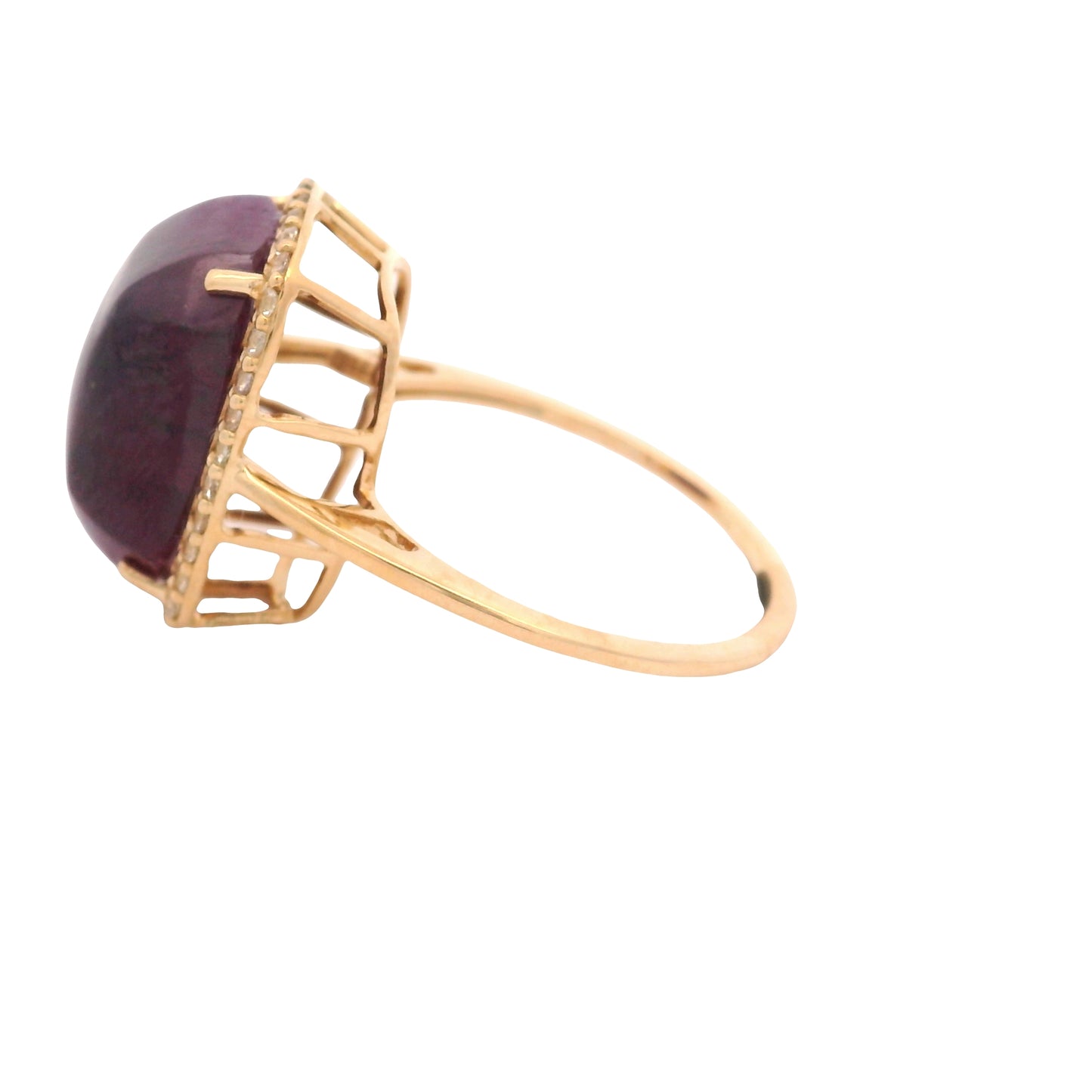11.76 Ct Cushion Ruby 14K Gold Ring