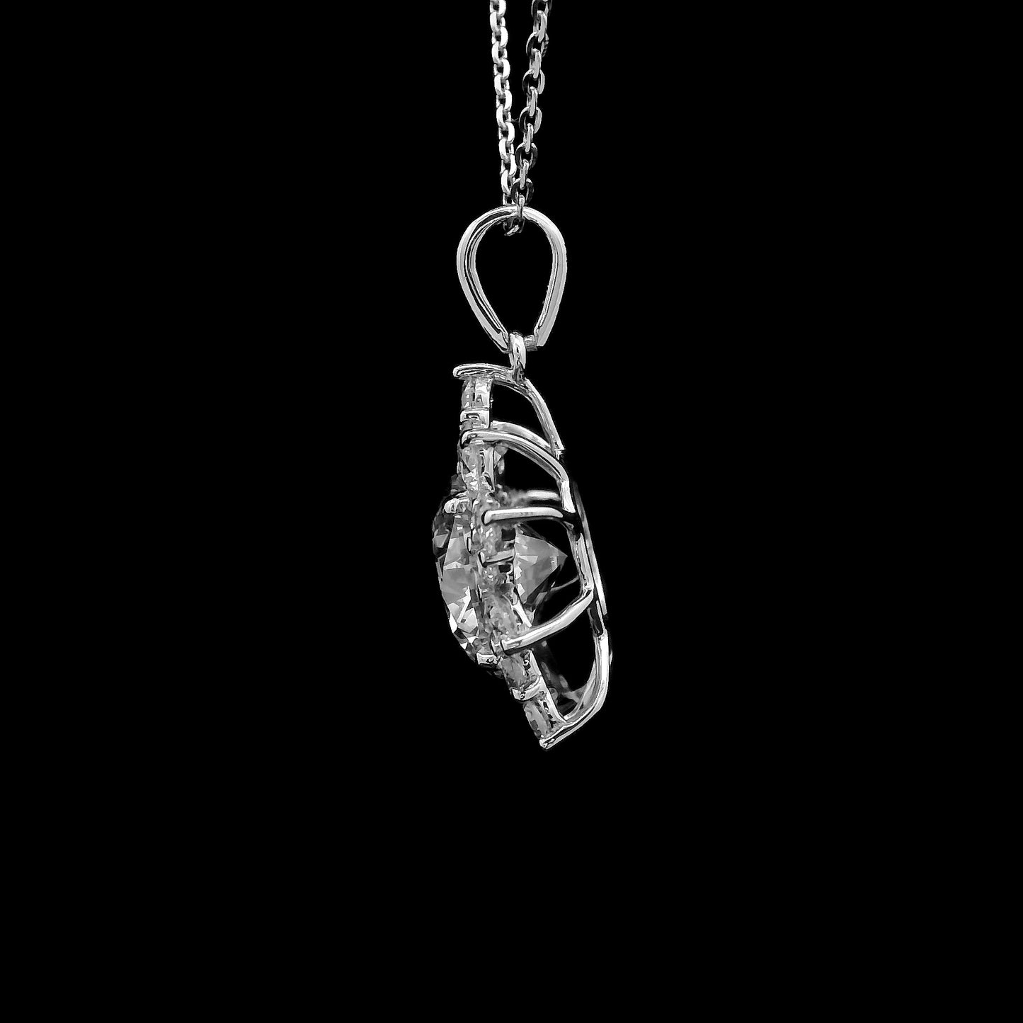 2.91 Carats Lab Grown Diamond 14K Gold Pendant