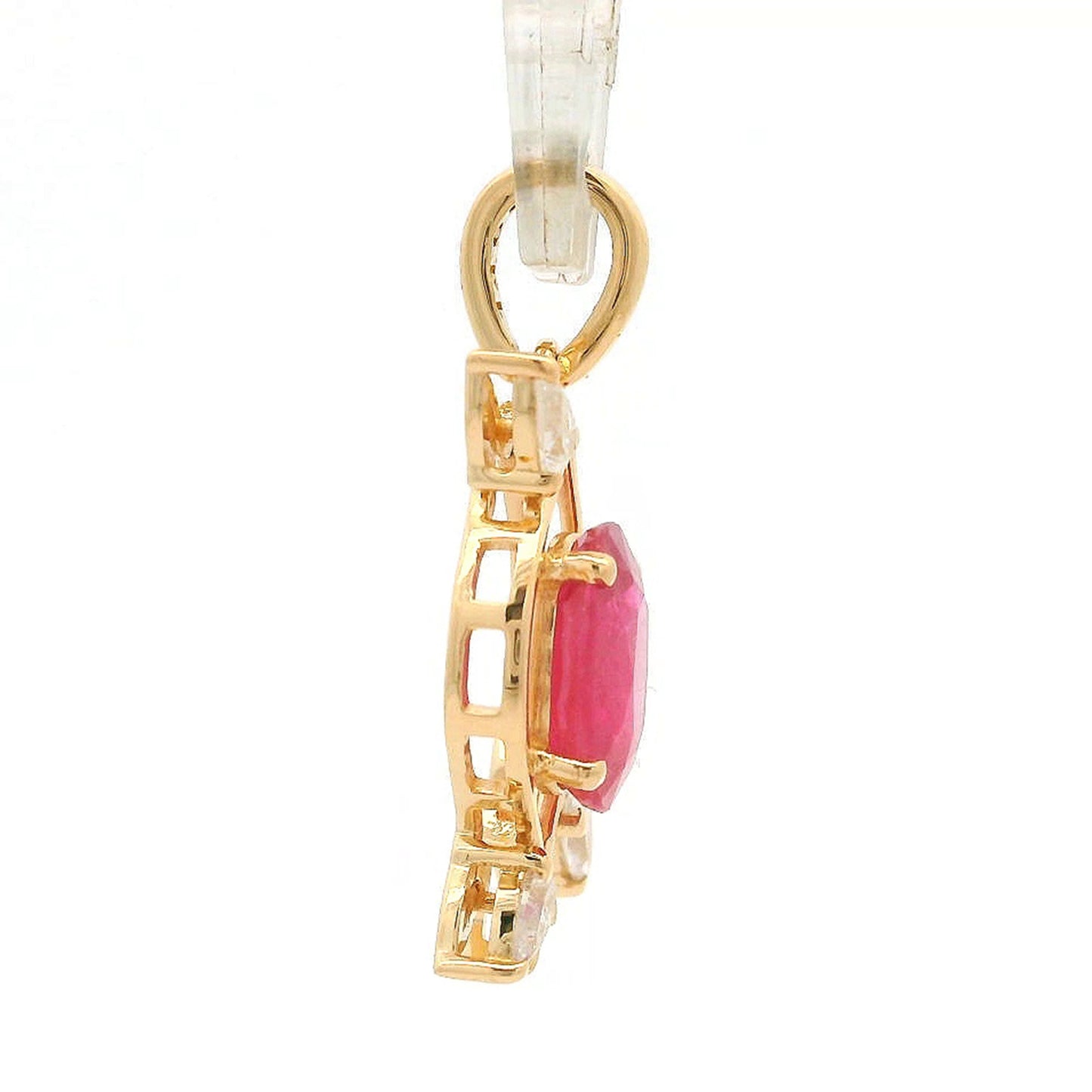 1.48 Ct Oval Ruby 14K Gold Pendant