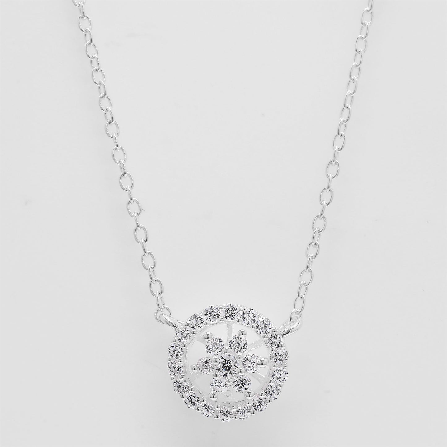 0.71 Ct Round Cubic Zirconia 925 Silver Pendant
