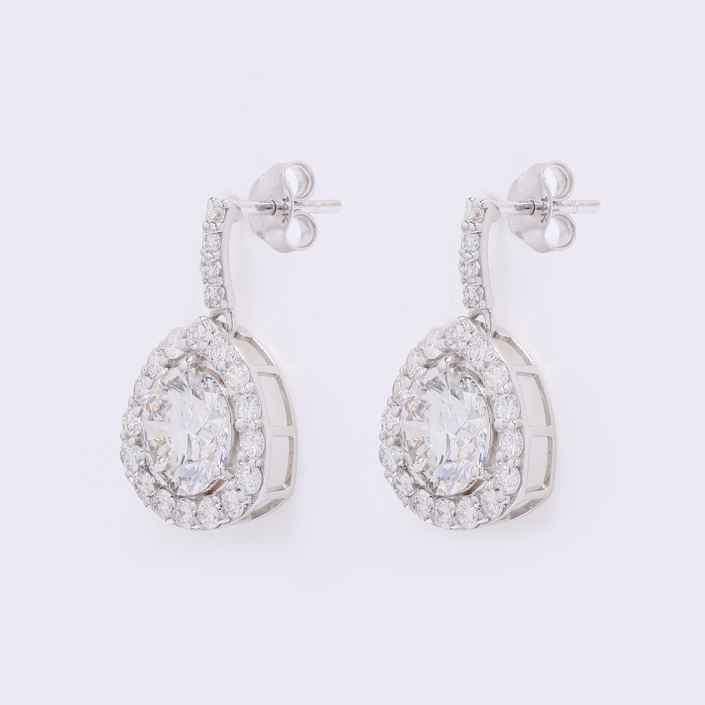 4.05 Carats Lab Grown Diamond 14K Gold Earrings