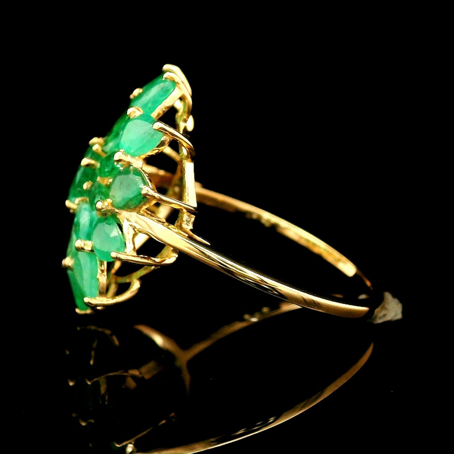 2.77 Ct Round Emerald 14K Gold Ring