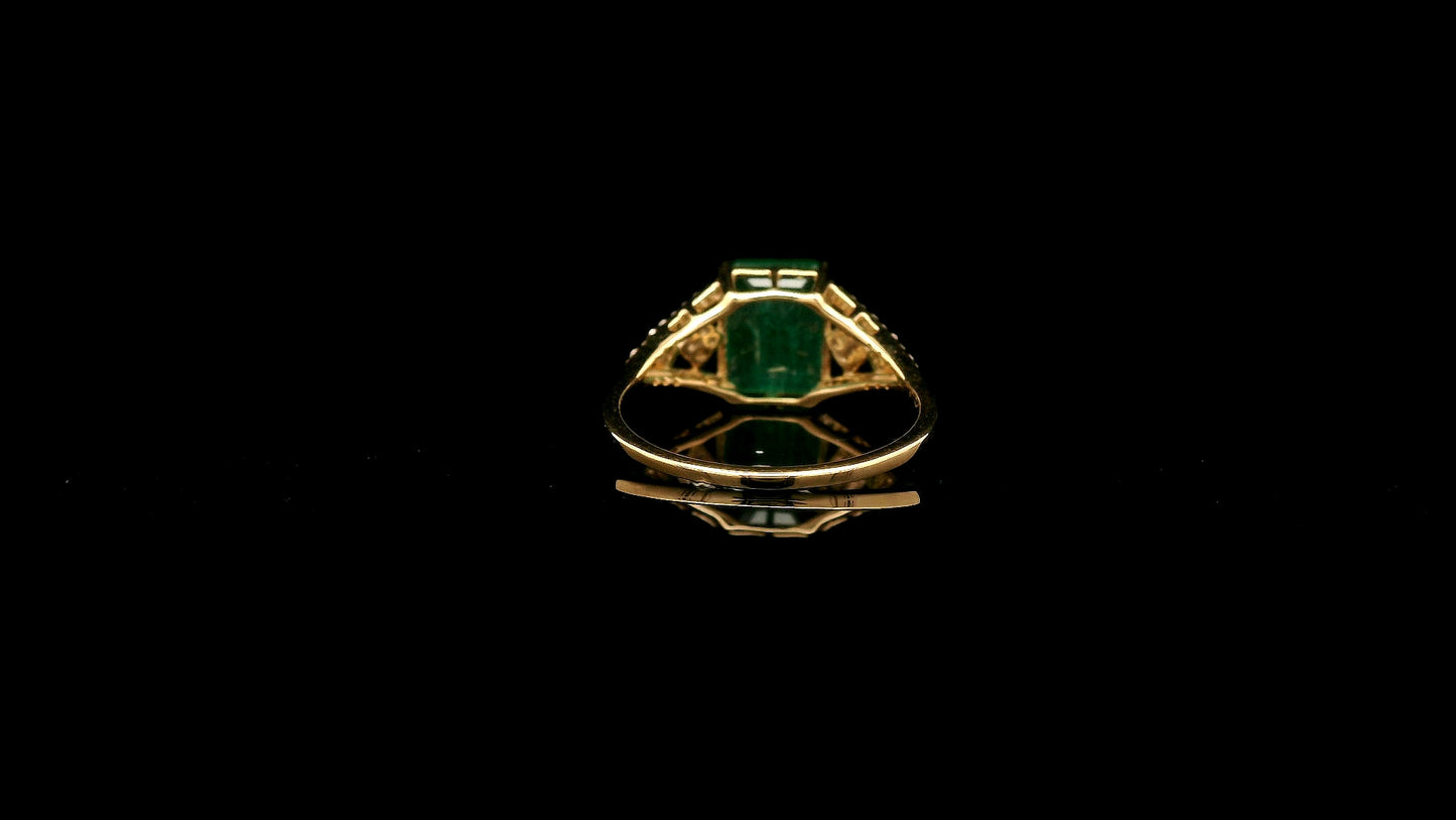2.29 Ct Octagon Natural Emerald 14K Gold Ring