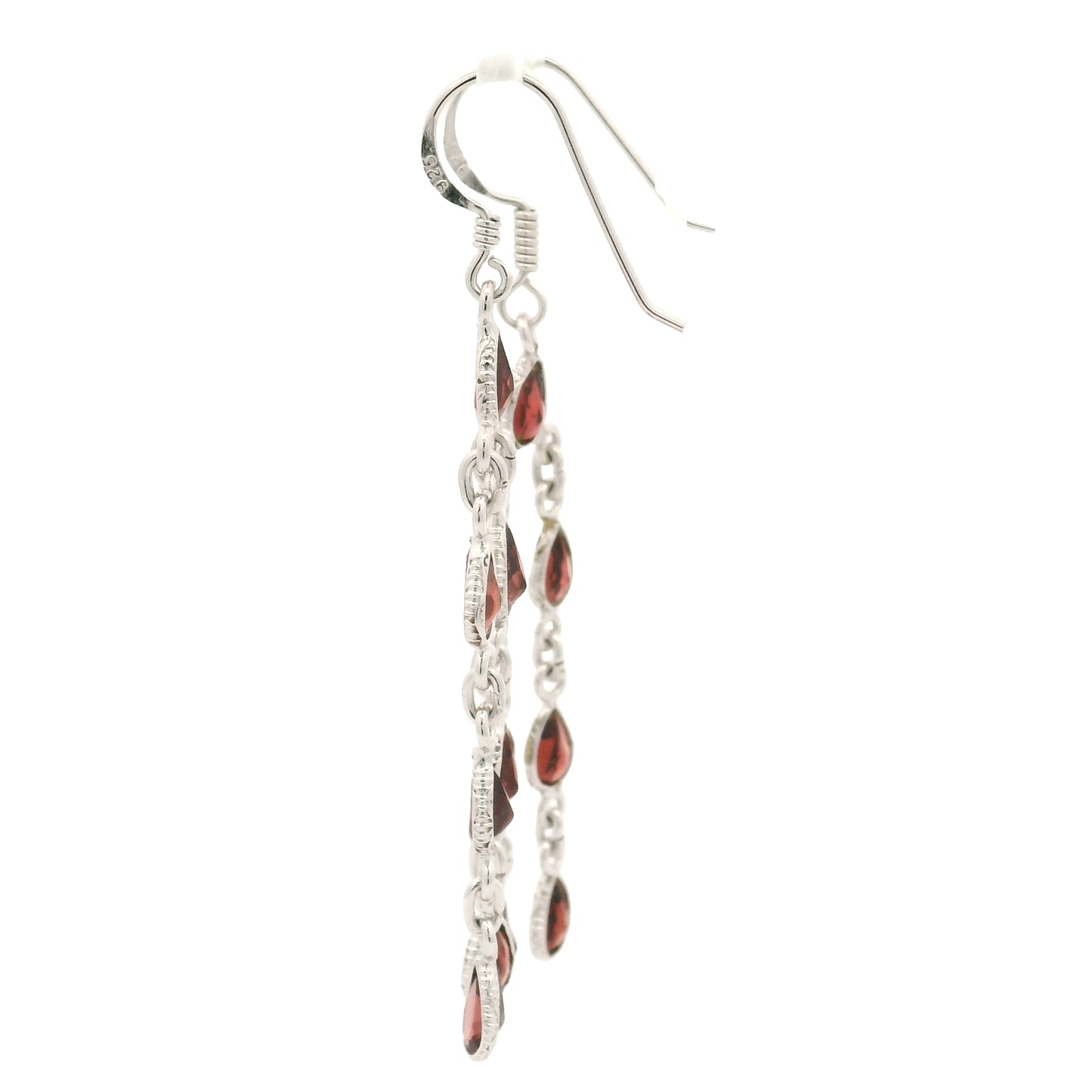 10.63 Ct Garnet 925 Sterling Silver Earrings