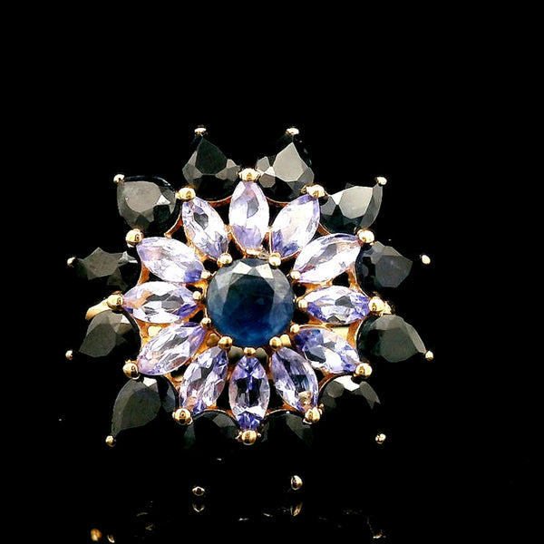 4.14 Ct Round Sapphire 14K Gold Ring