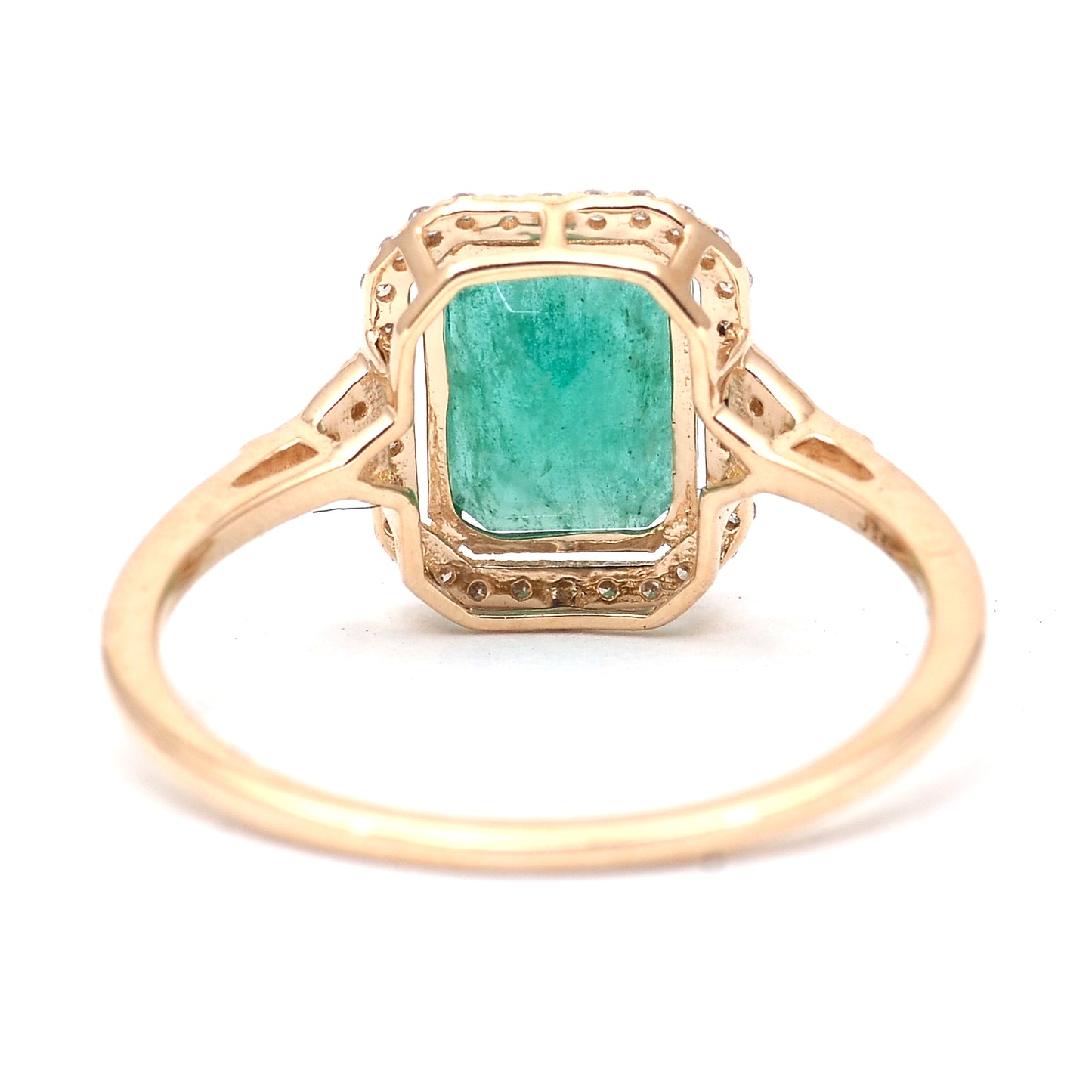 1.89 Ct Octagon Step Cut Natural Emerald 14K Gold Ring