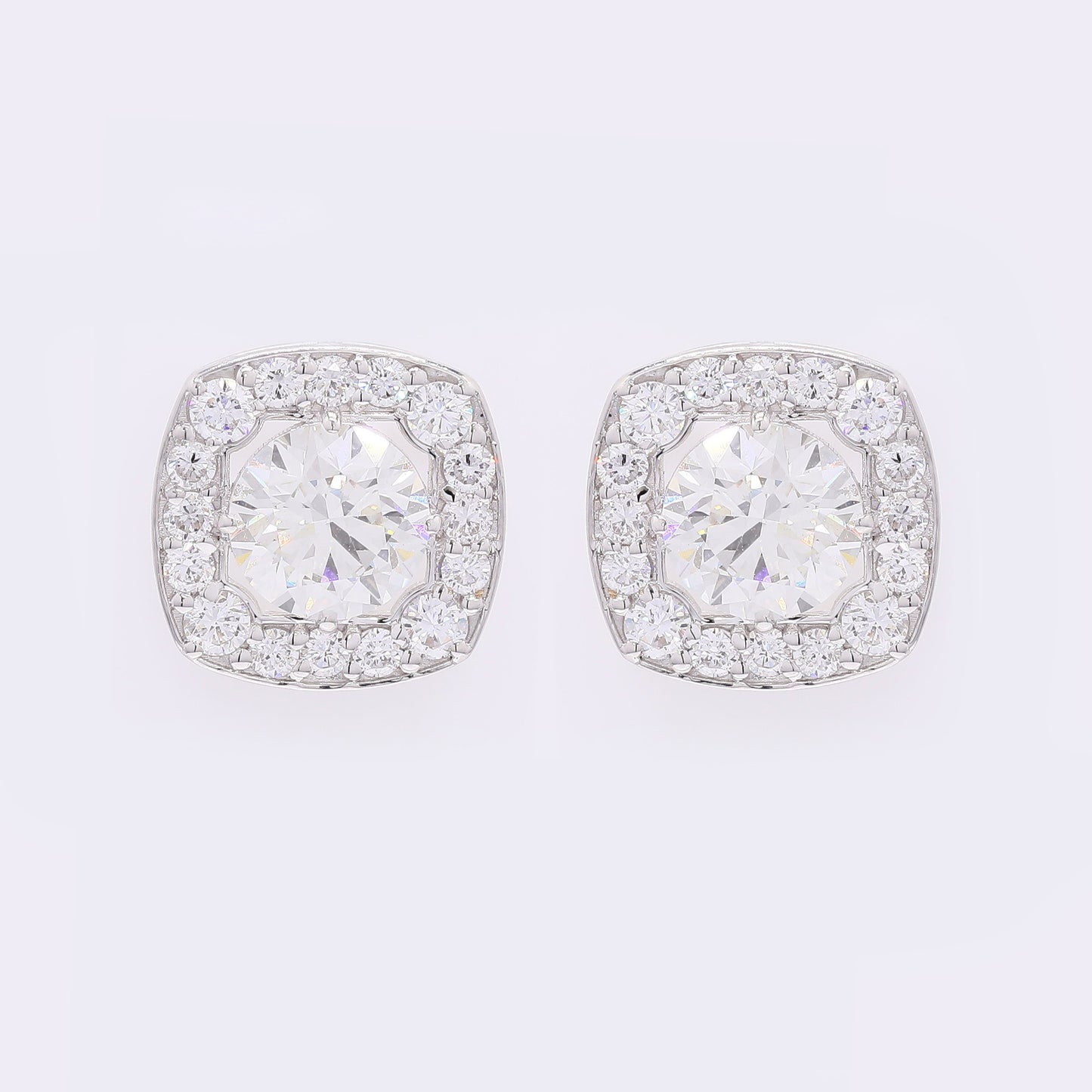 4.08 Carats Lab Grown Diamond 14K Gold Earrings
