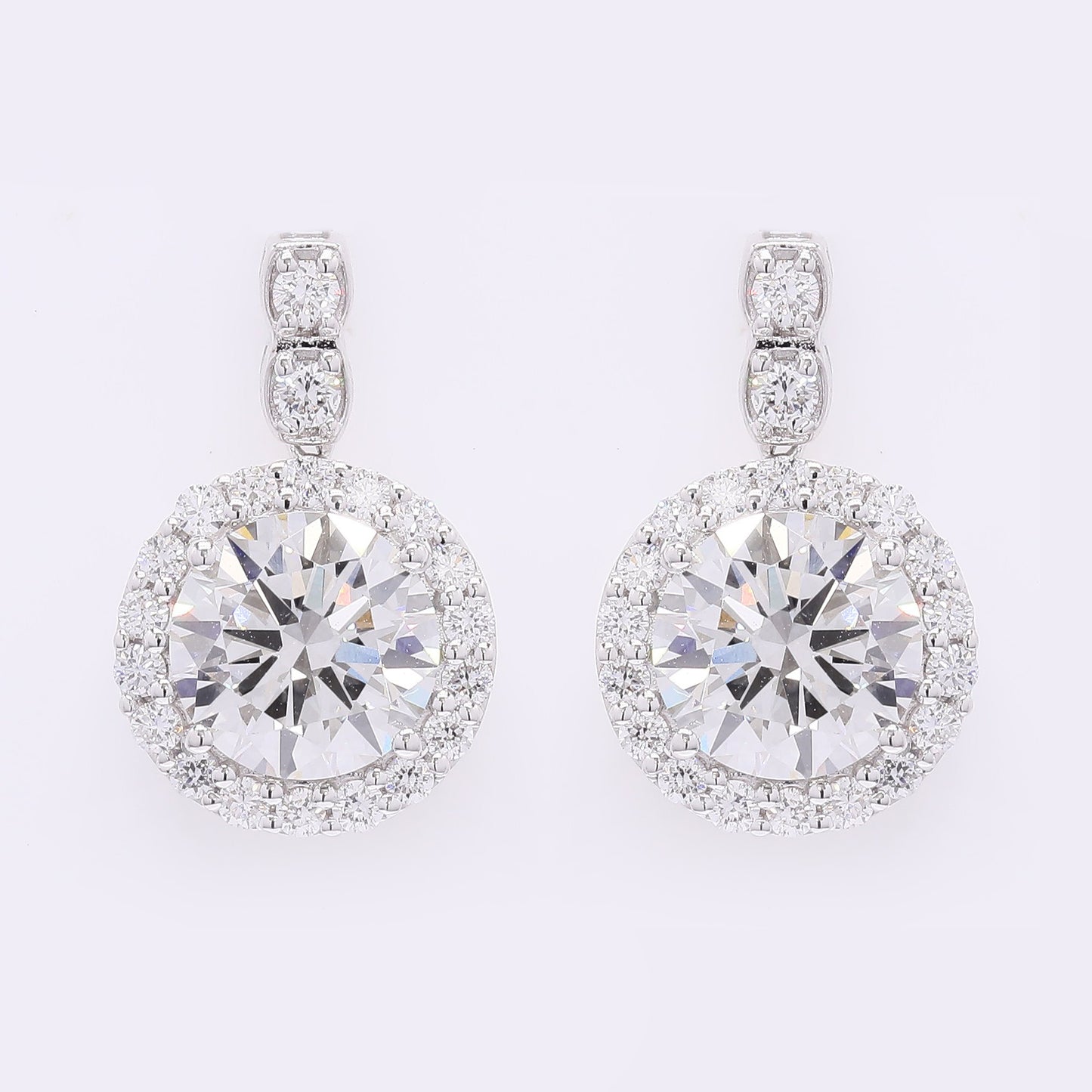 3.59 Carats Lab Grown Diamond 14K Gold Earrings