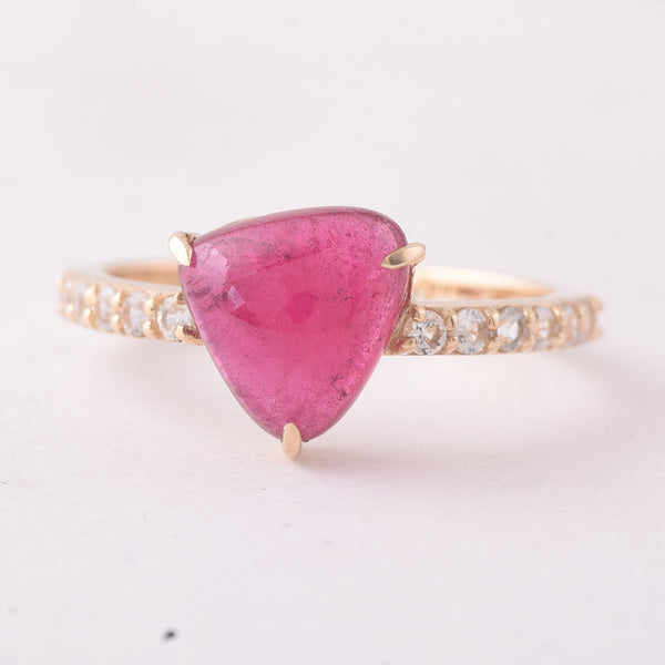 2.59 Ct Heart Tourmaline 9K Gold Ring