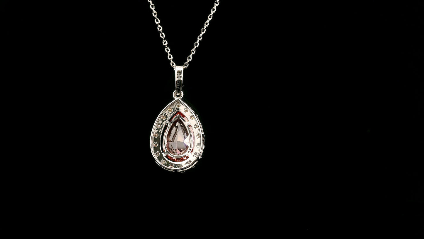 2.42 Carats Pink Lab Grown Diamond 14K Gold Pendant