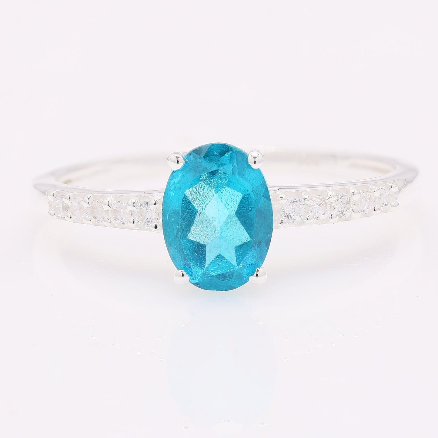 1.90 Ct Oval Tz Color Topaz 925 Silver Ring