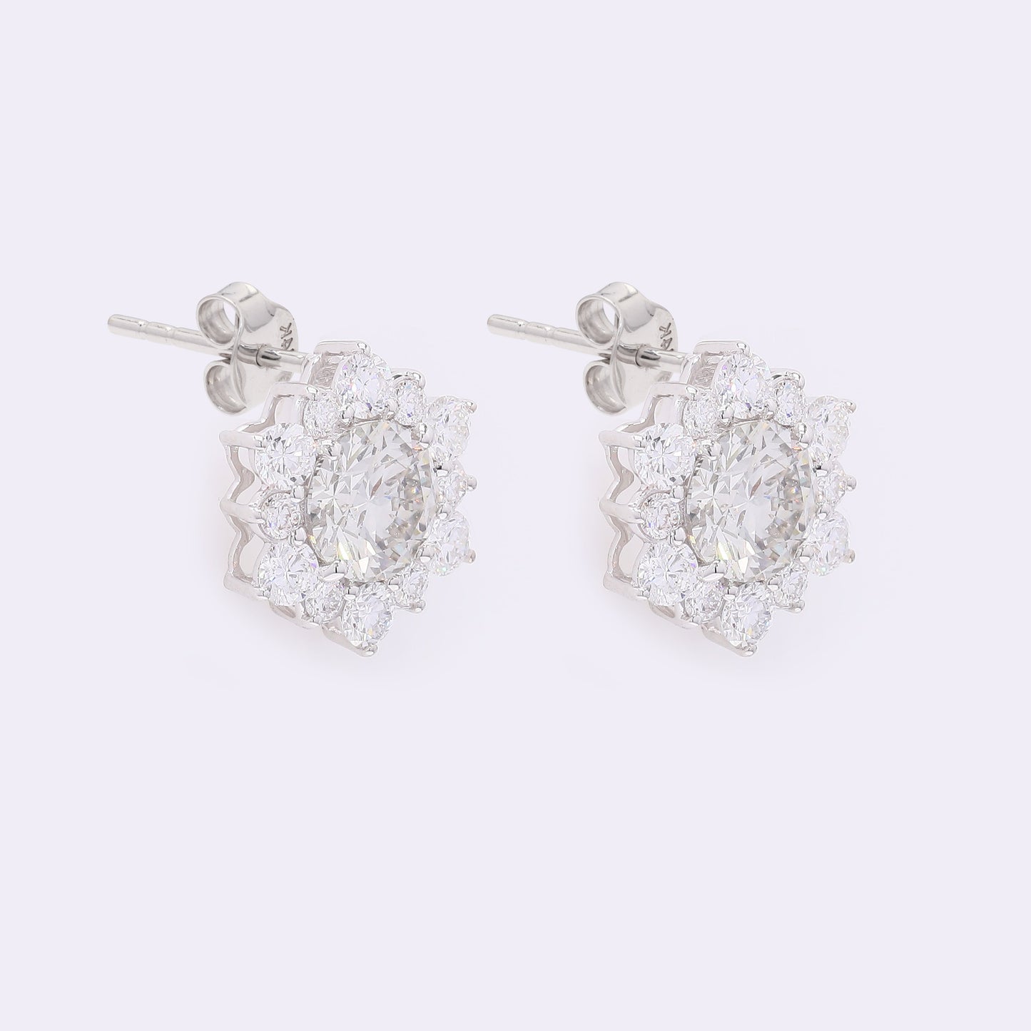 3.49 Carats Lab Grown Diamond 14K Gold Earrings