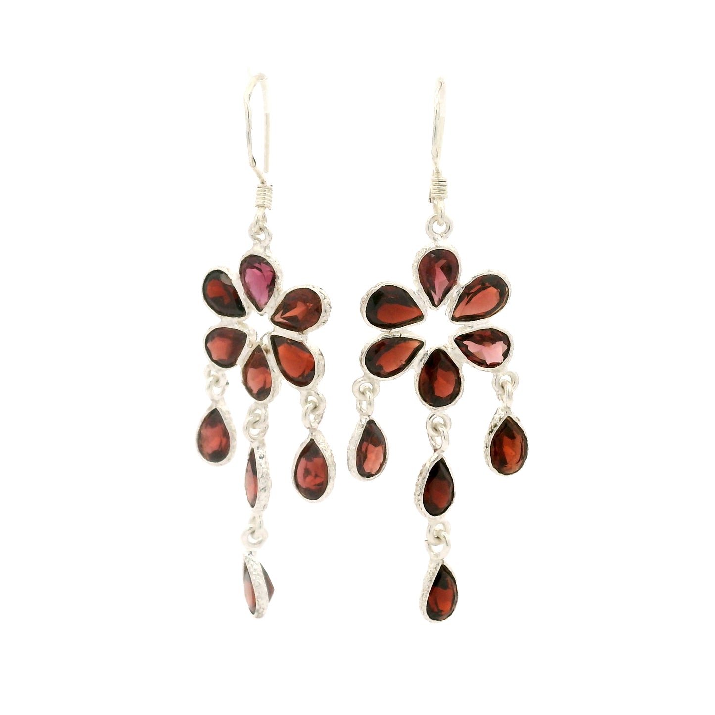 11.10 Ct Garnet 925 Sterling Silver Earrings