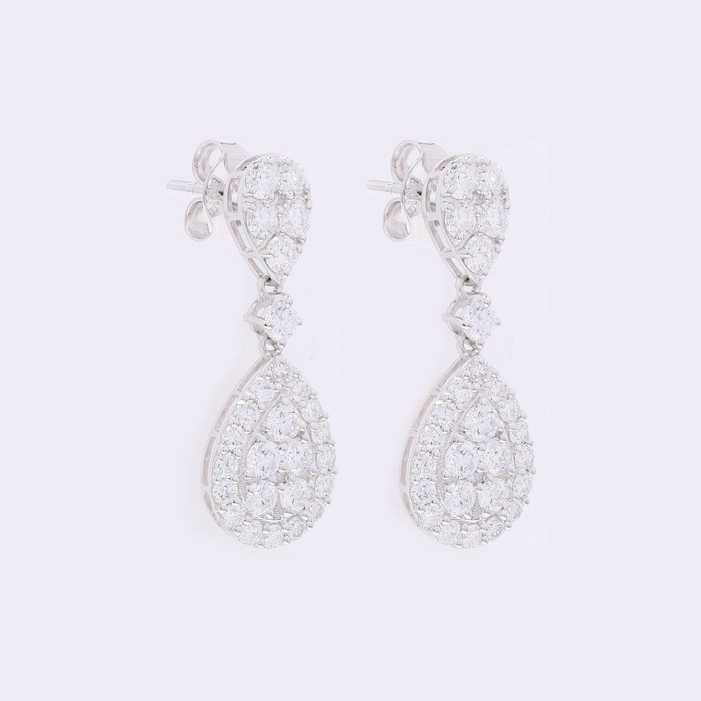 2.23 Carats Lab Grown Diamond 14K Gold Earrings