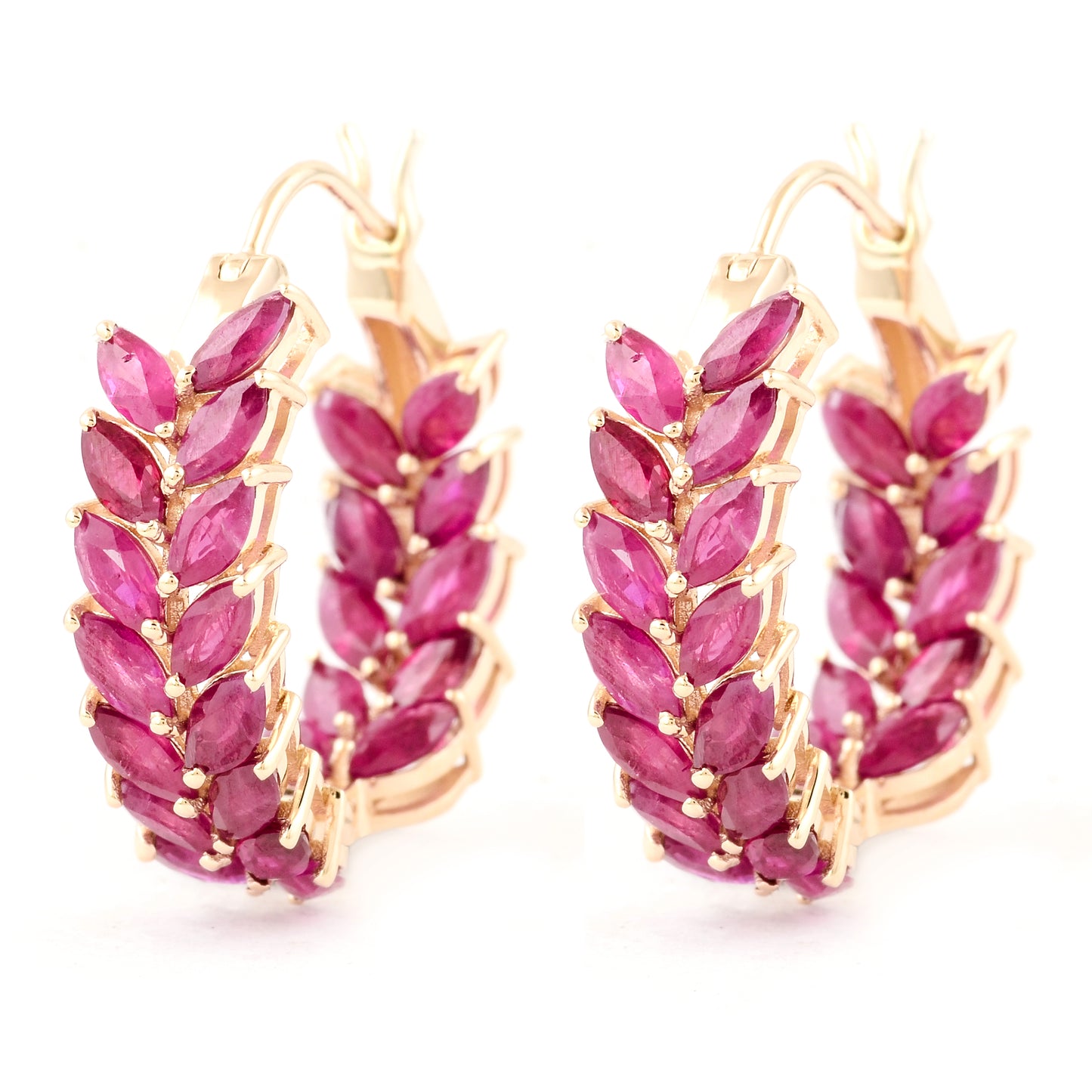 4.82 Ct Marquise Ruby 14K Gold Earrings