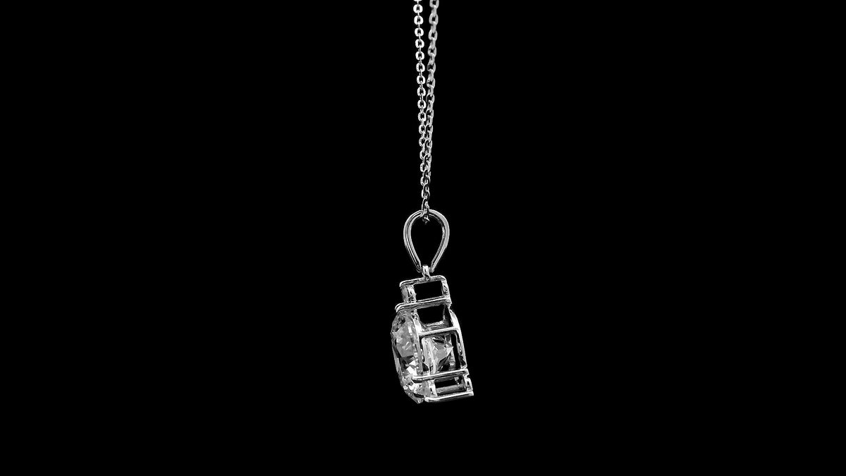3.34 Ct Round Lab Grown Diamond 14K Gold Pendant