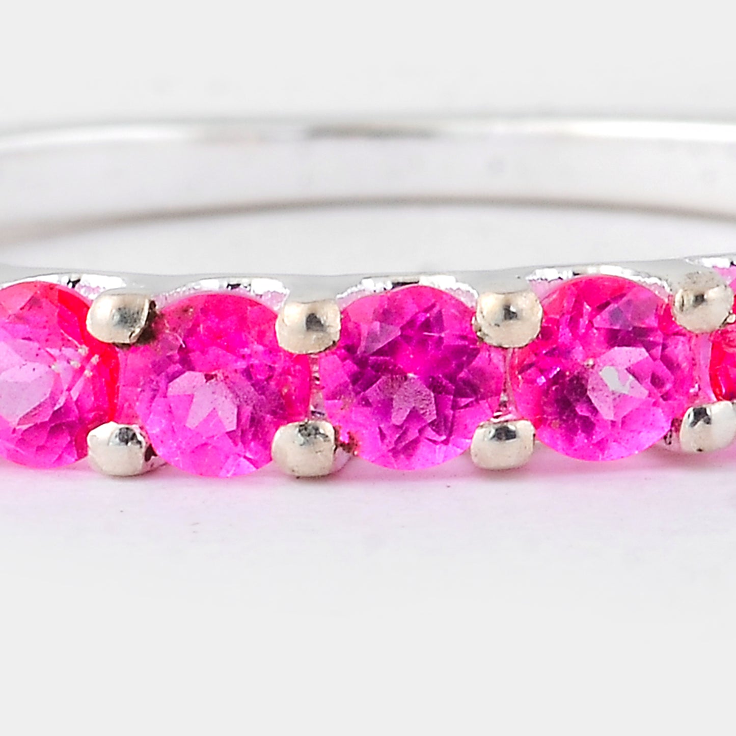 1.39 Ct Round Pink Topaz, 925 Sterling Silver Ring