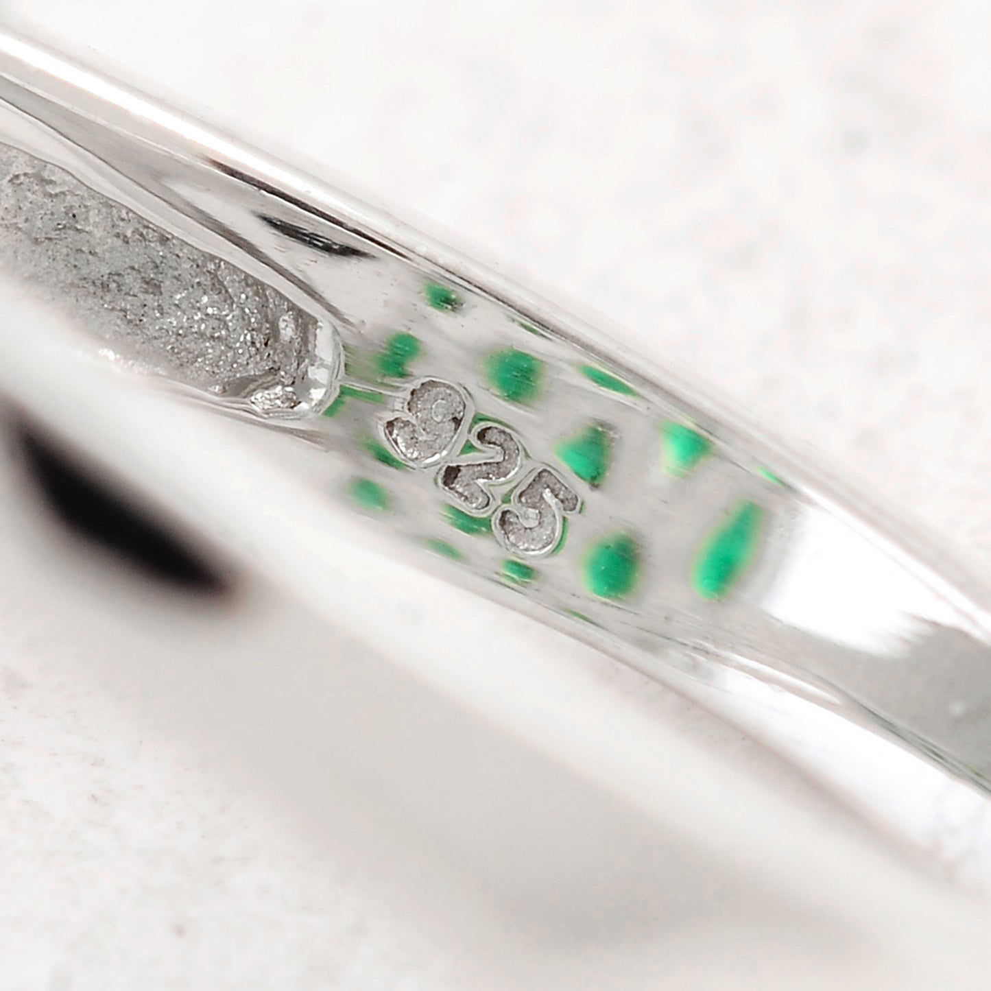 3.40 Ct Oval Created Glass Emerald 925 Sterling Silver Ring