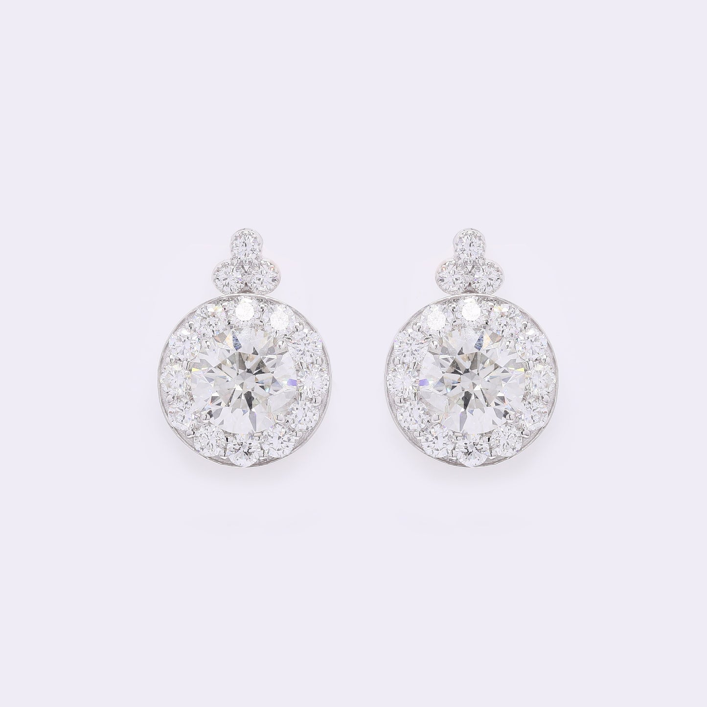 4.55 Carats Lab Grown Diamond 14K Gold Earrings
