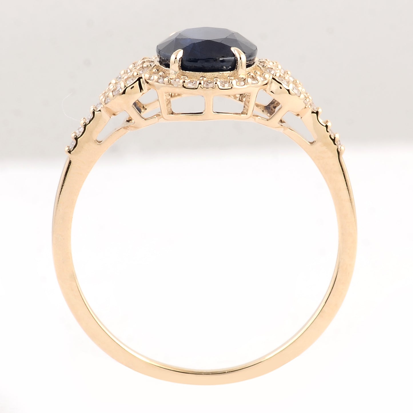 2.02 Ct Oval Mixed Cut Natural Corunum Sapphire 14K Gold Ring