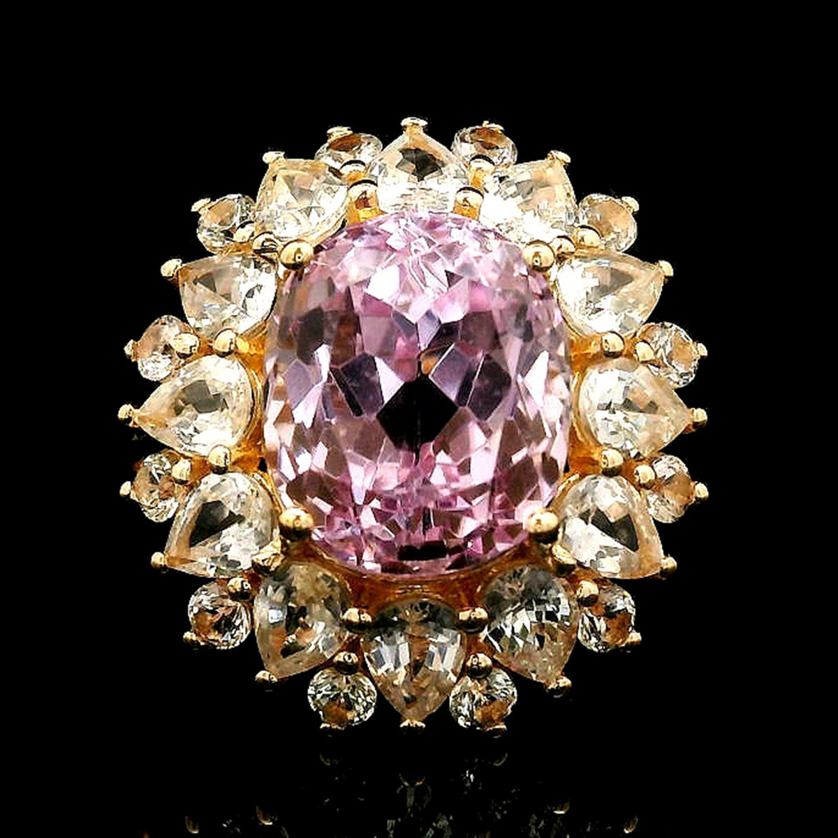 8.19 Ct Oval Kunzite 14K Gold Ring
