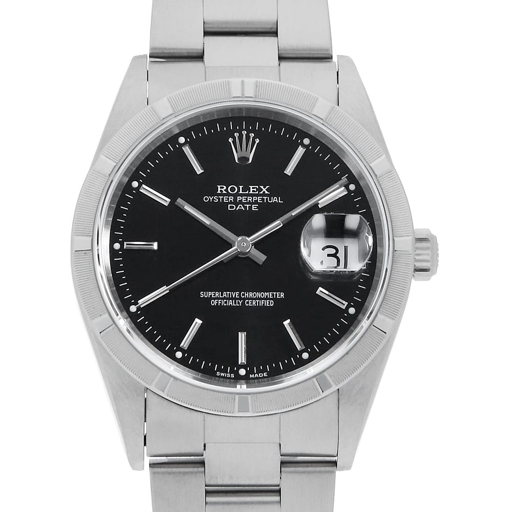 Rolex Oyster Perpetual Date 15210 Black Y-Serial Pre-Owned Men's