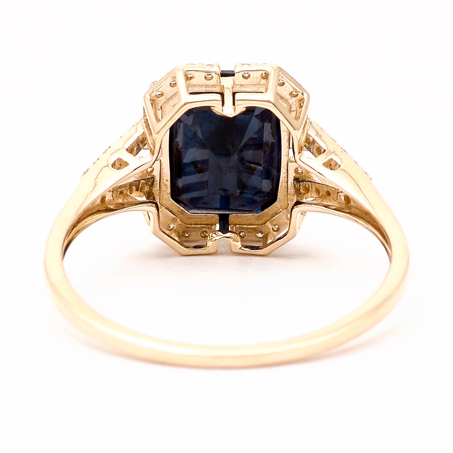 2.51 Ct Octagon Natural Sapphire 14K Gold Ring