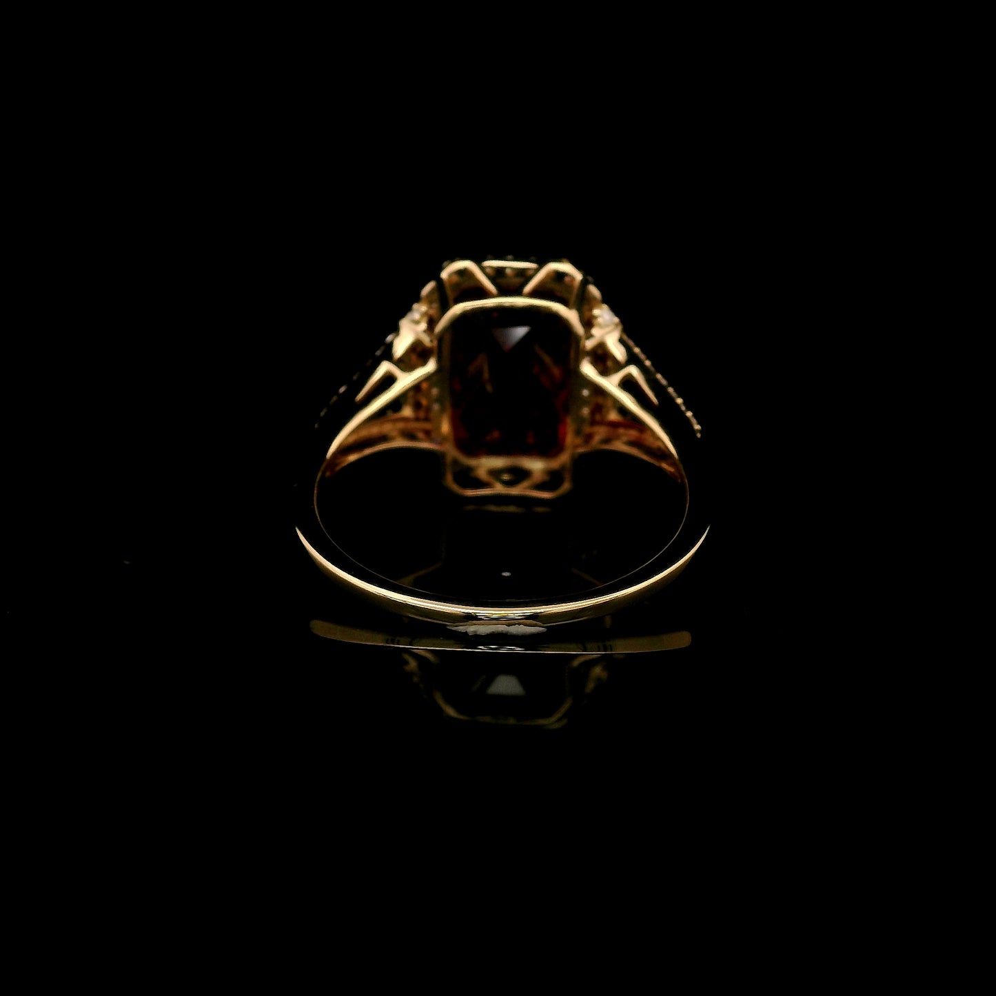 4.57 Ct Emerald Cut Lab Grown Ruby 14K Gold Ring