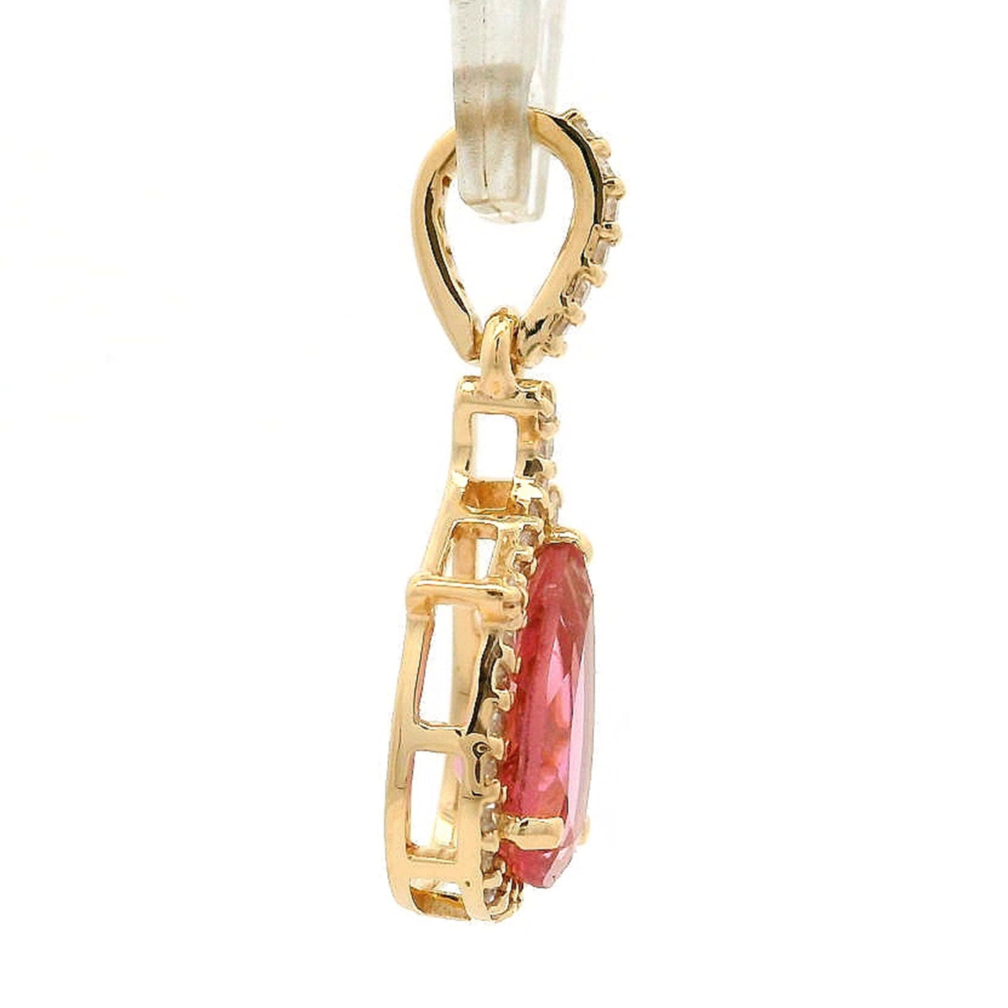 0.82 Ct Pear Tourmaline 14K Gold Pendant